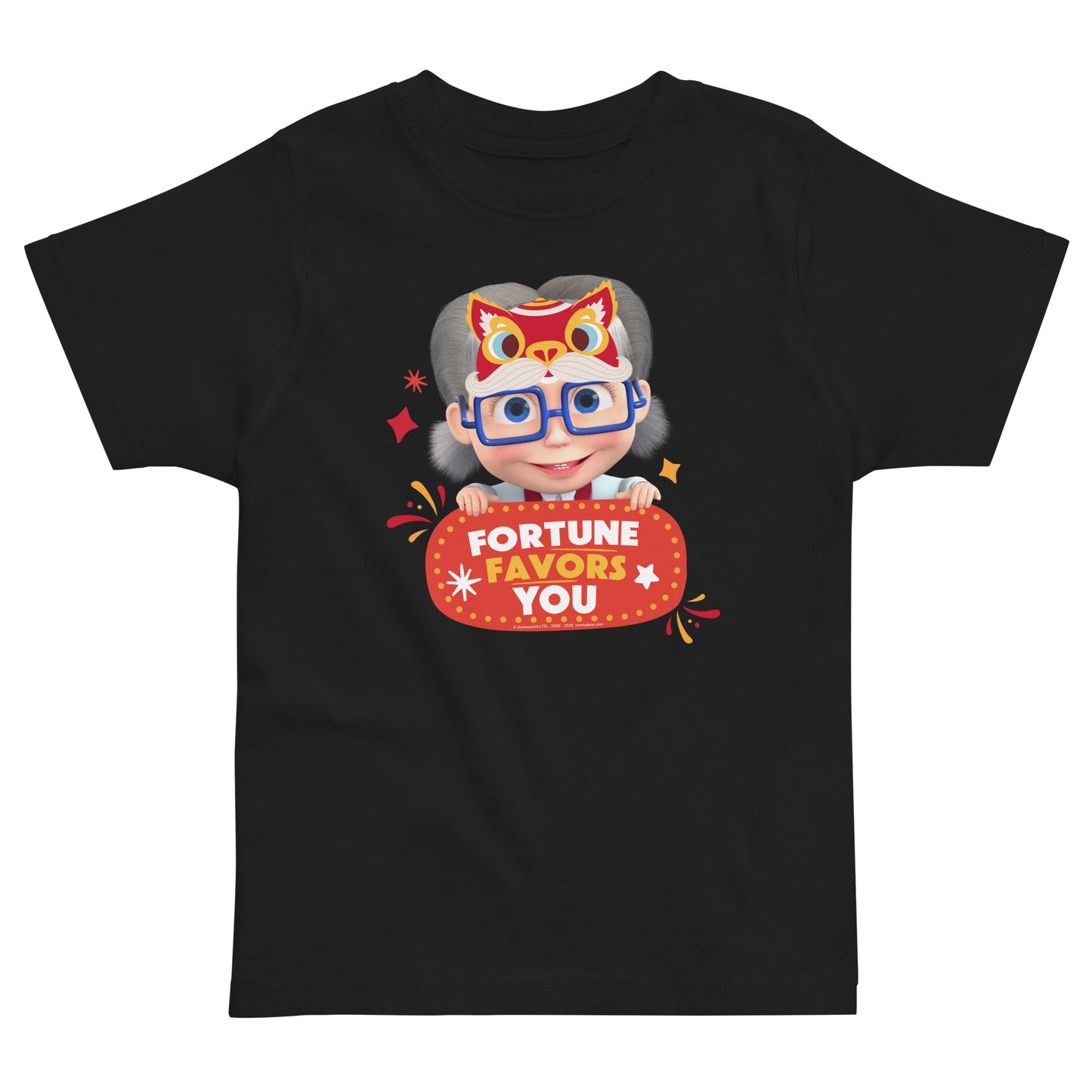 Masha and the Bear Friends Lunar Horse Toddler jersey t-shirt Black T-SHIRT