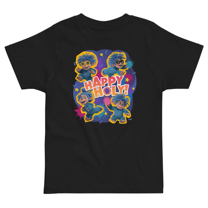 Masha and the Bear Friends Color Splash Toddler jersey t-shirt Black T-SHIRT
