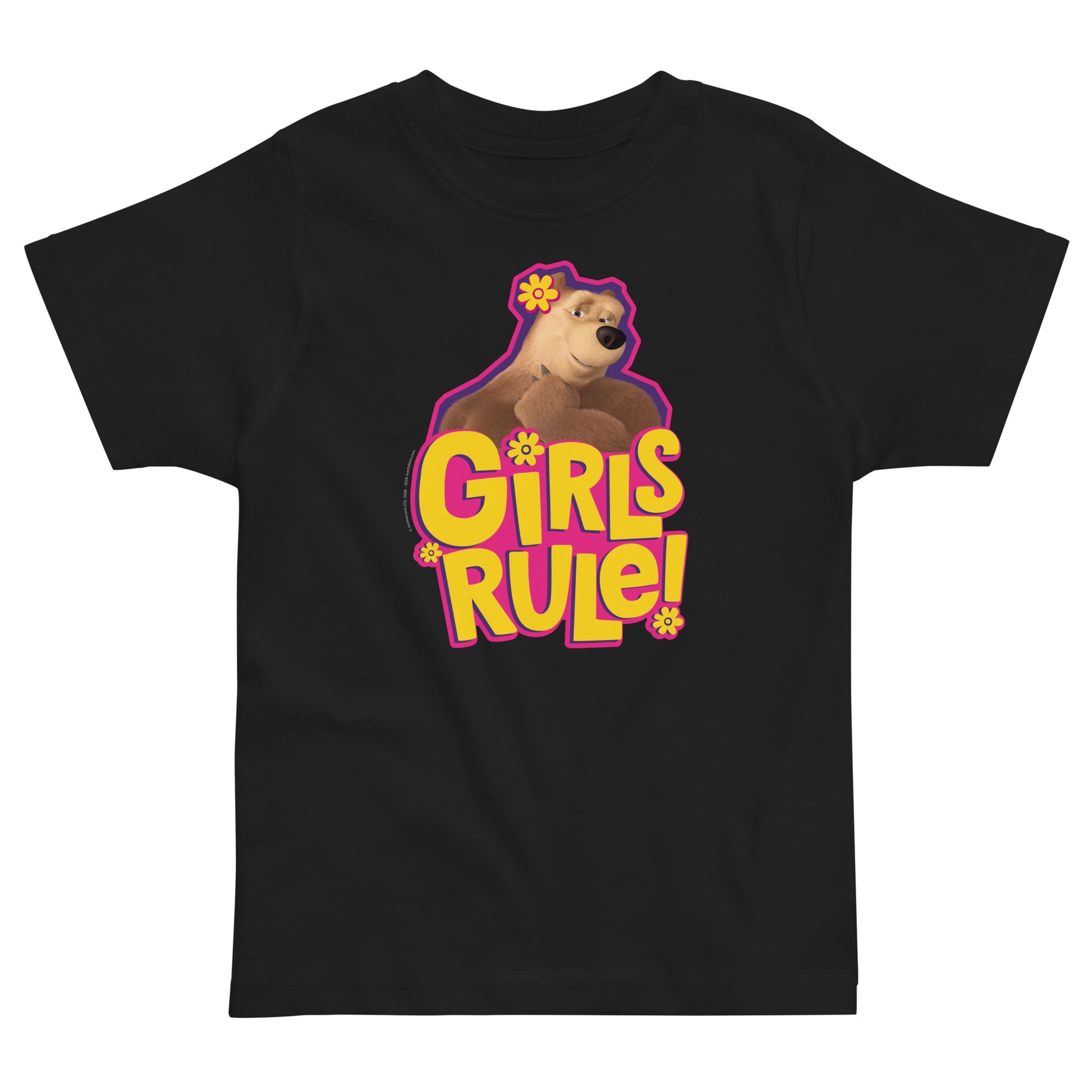 Masha and the Bear Friends For Her Toddler jersey t-shirt Black T-SHIRT