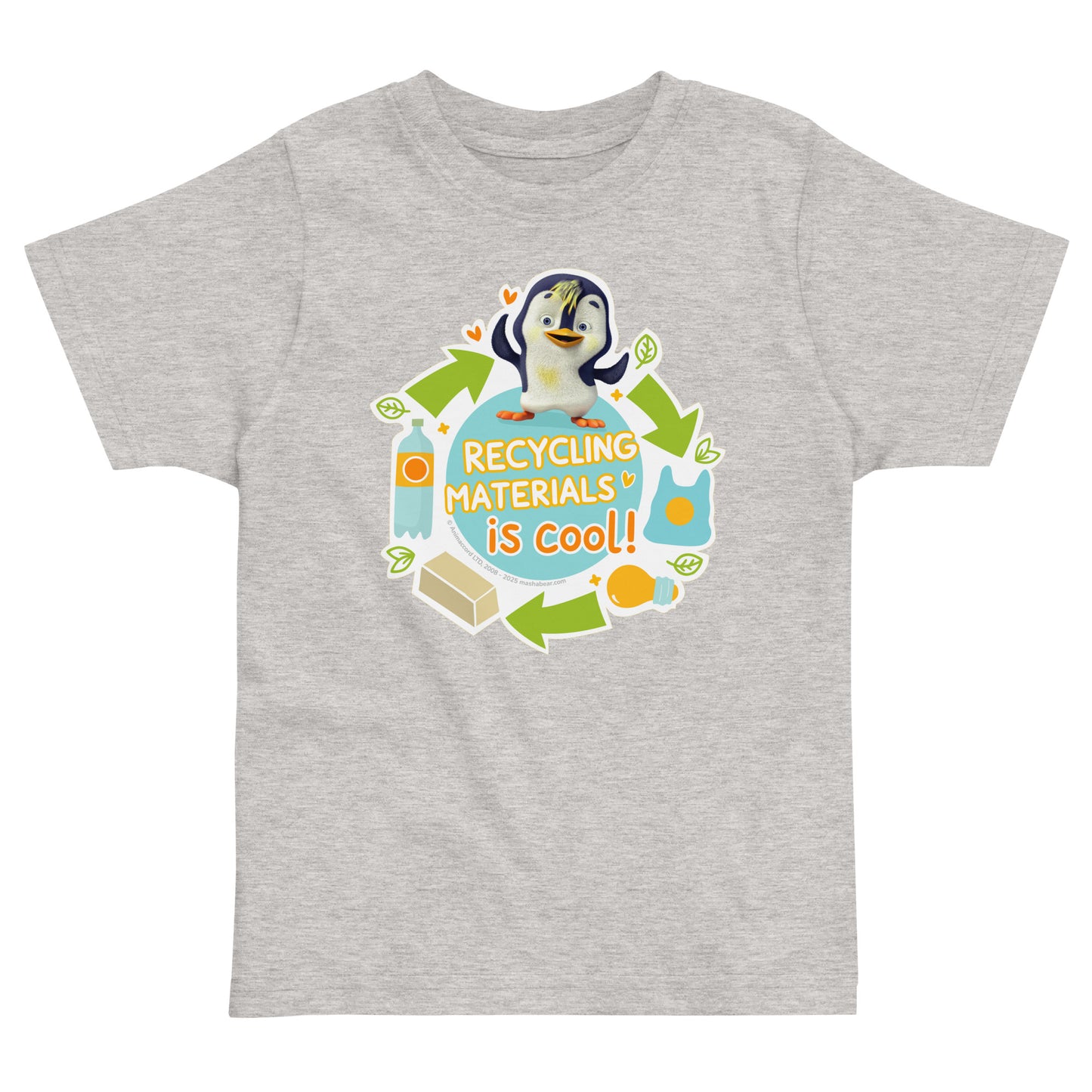 Masha and the Bear Friends Go Green! Toddler jersey t-shirt Heather T-SHIRT