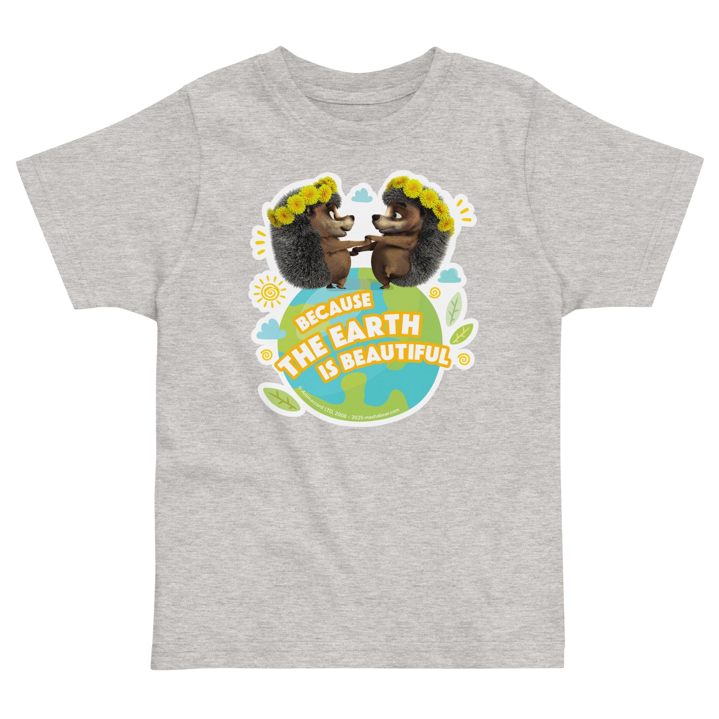 Masha and the Bear Friends Go Green! Toddler jersey t-shirt Heather T-SHIRT