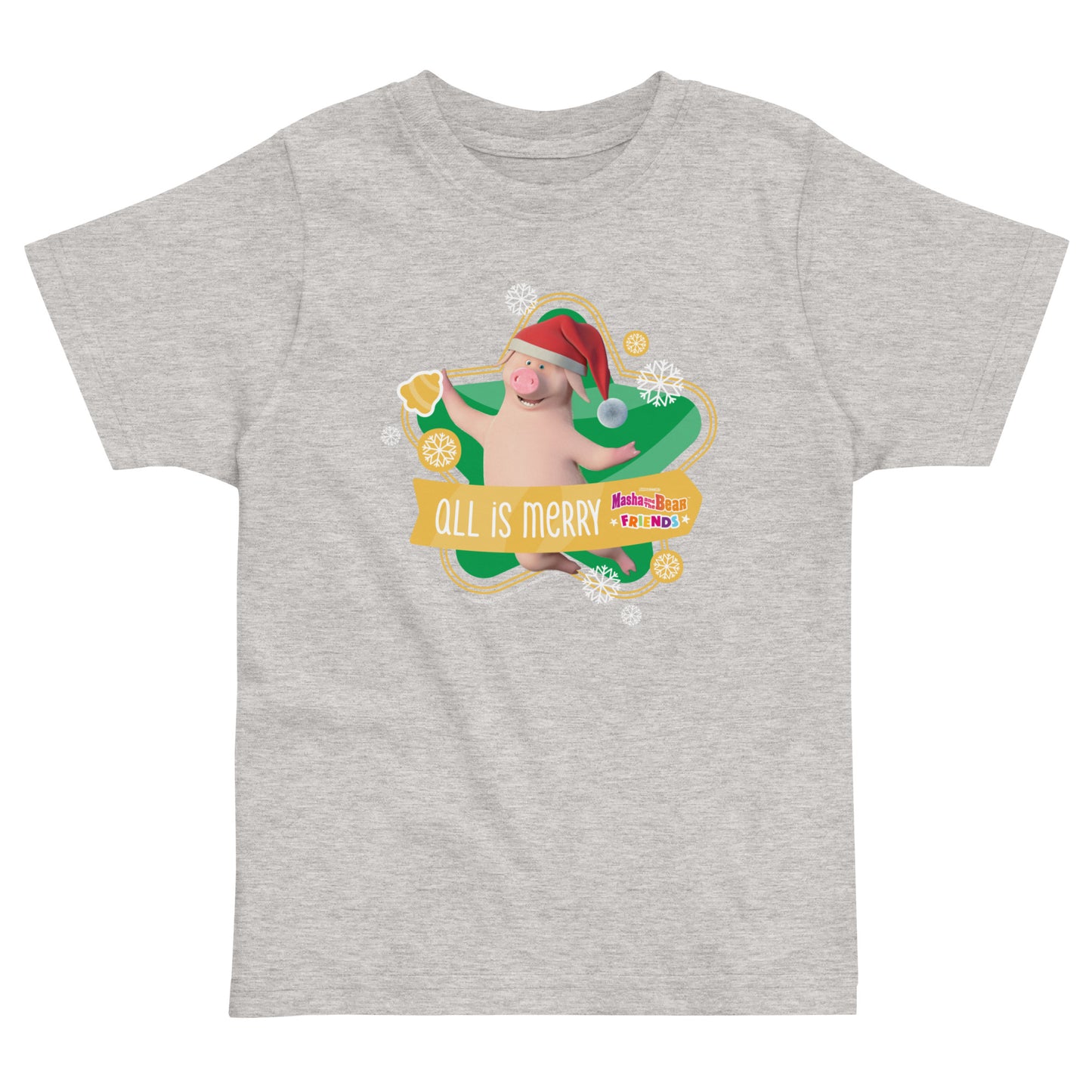 Masha and the Bear Friends Christmas Toddler Jersey T-shirt Heather T-SHIRT