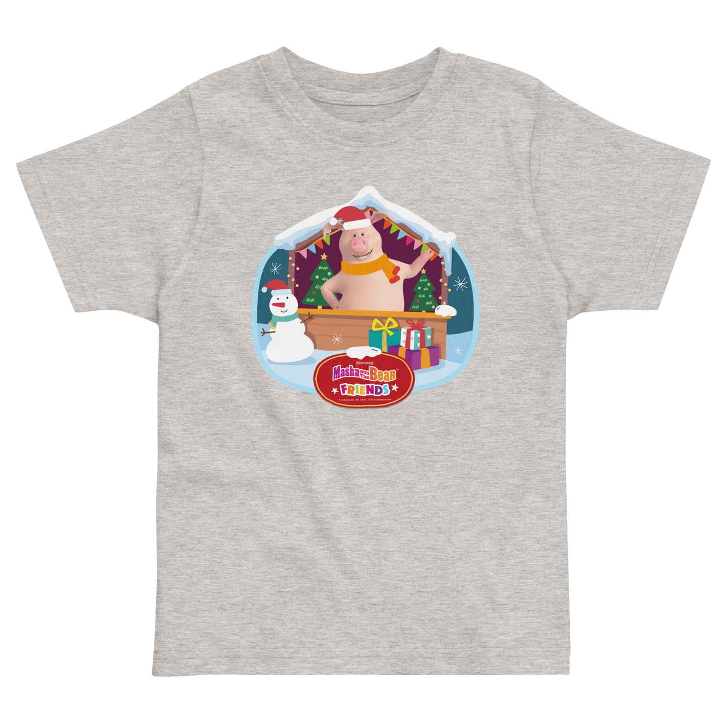 Masha and the Bear Friends Christmas Toddler Jersey T-shirt Heather T-SHIRT