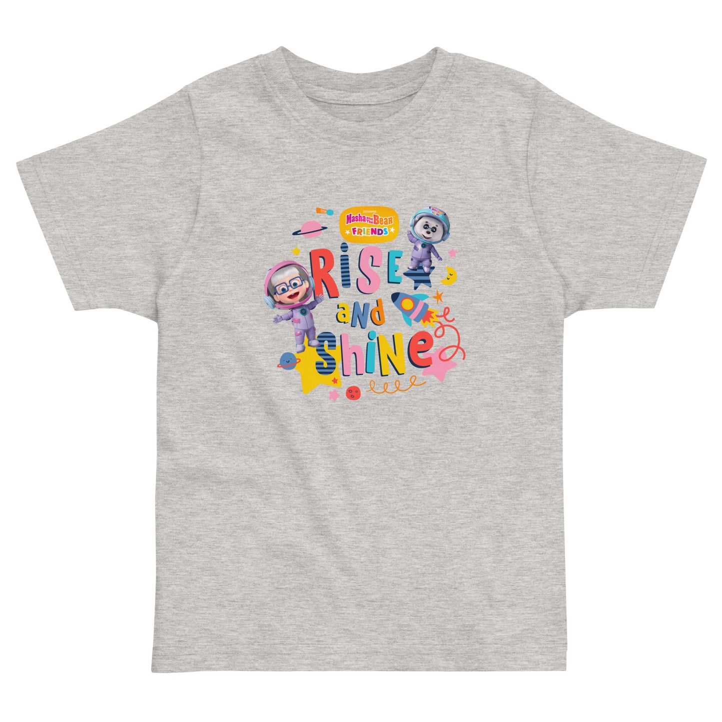 Masha and the Bear Friends Rise and Shine Toddler Jersey T-shirt Heather T-SHIRT