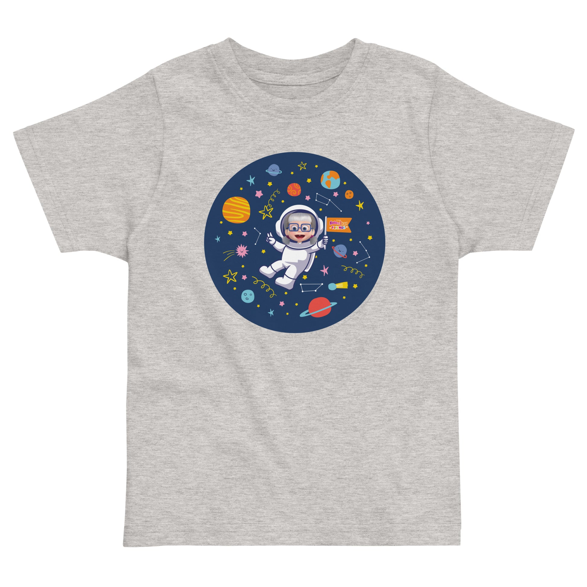 Masha and The Bear Friends Cosmic #2 Toddler Jersey T-shirt Heather