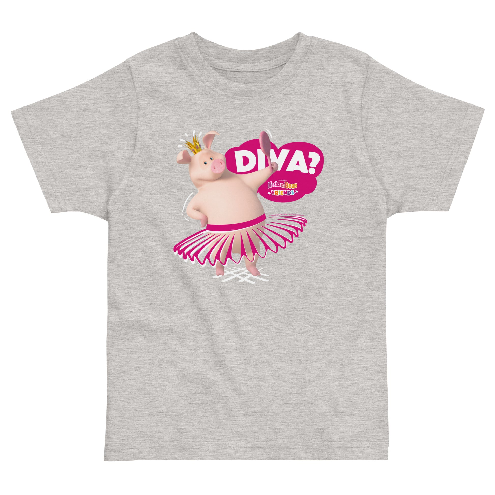 Masha and the Bear Friends Toddler Jersey Diva? T-shirt Heather