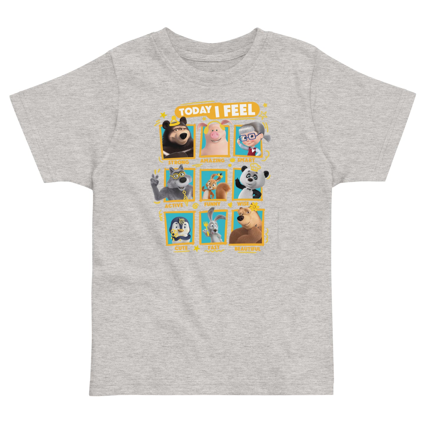 Masha and the Bear Friends Toddler Jersey Today I Feel T-shirt Heather