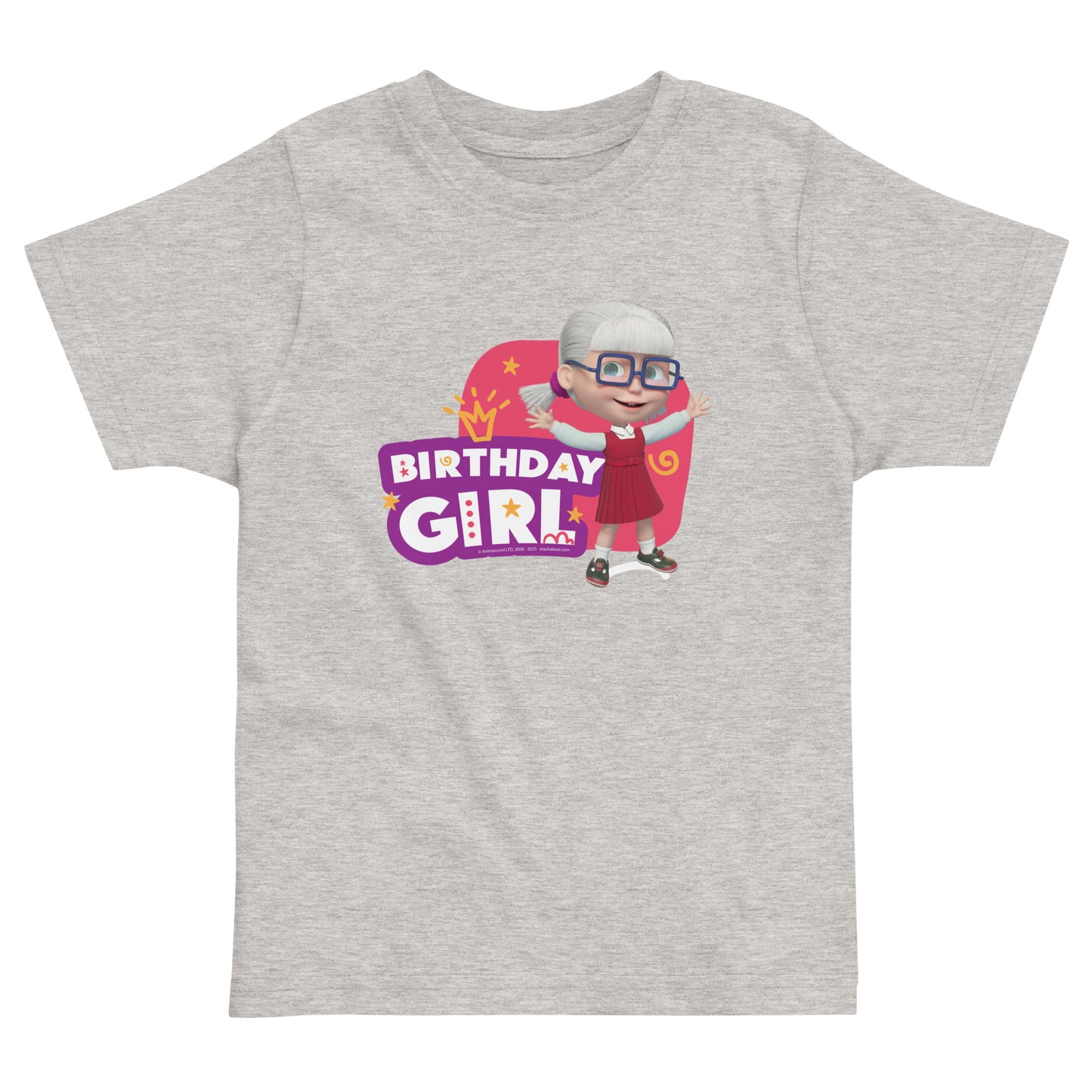 Masha and the Bear Friends Toddler Jersey Birthday #2 T-shirt Heather