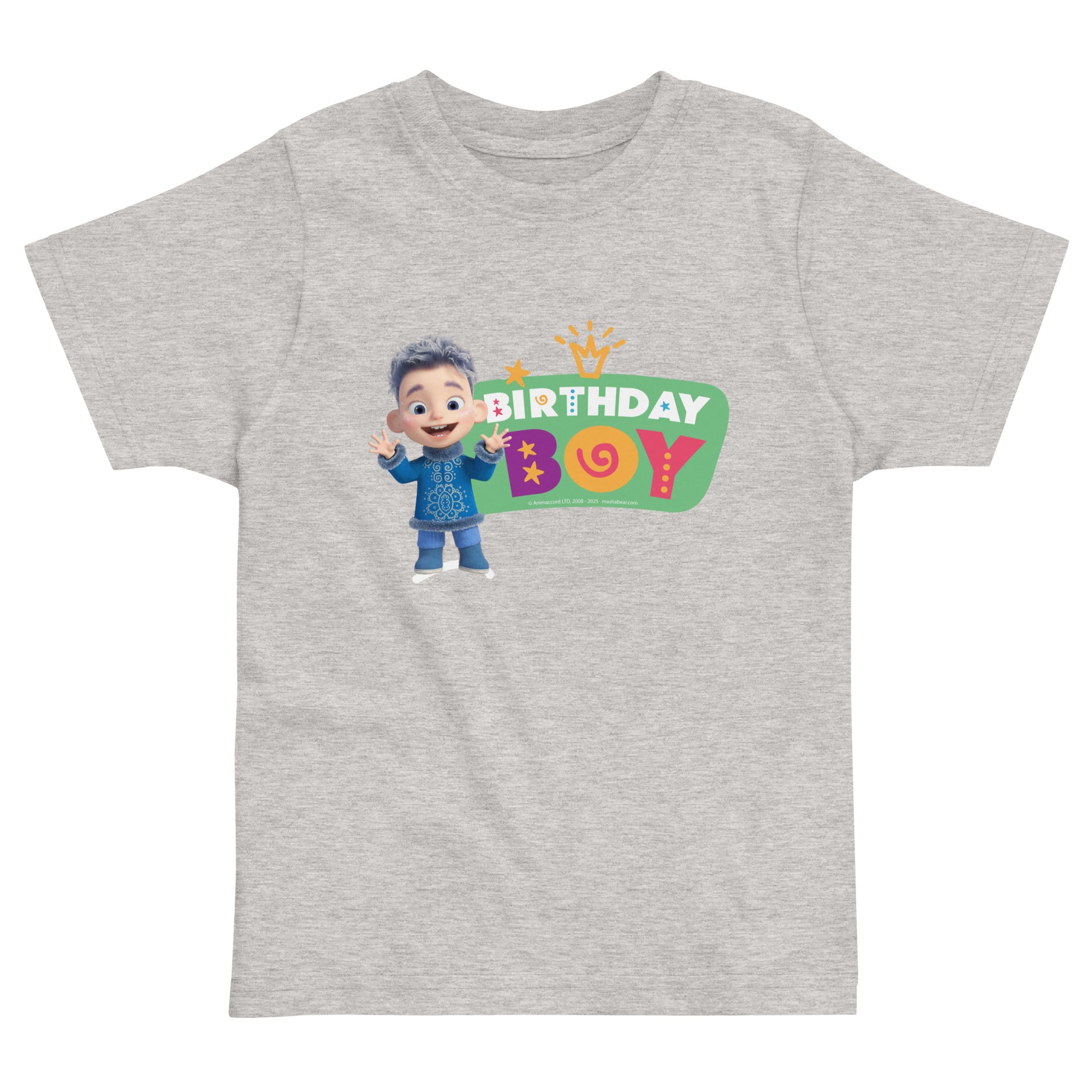Masha and the Bear Friends Toddler Jersey Birthday #5 T-shirt Heather