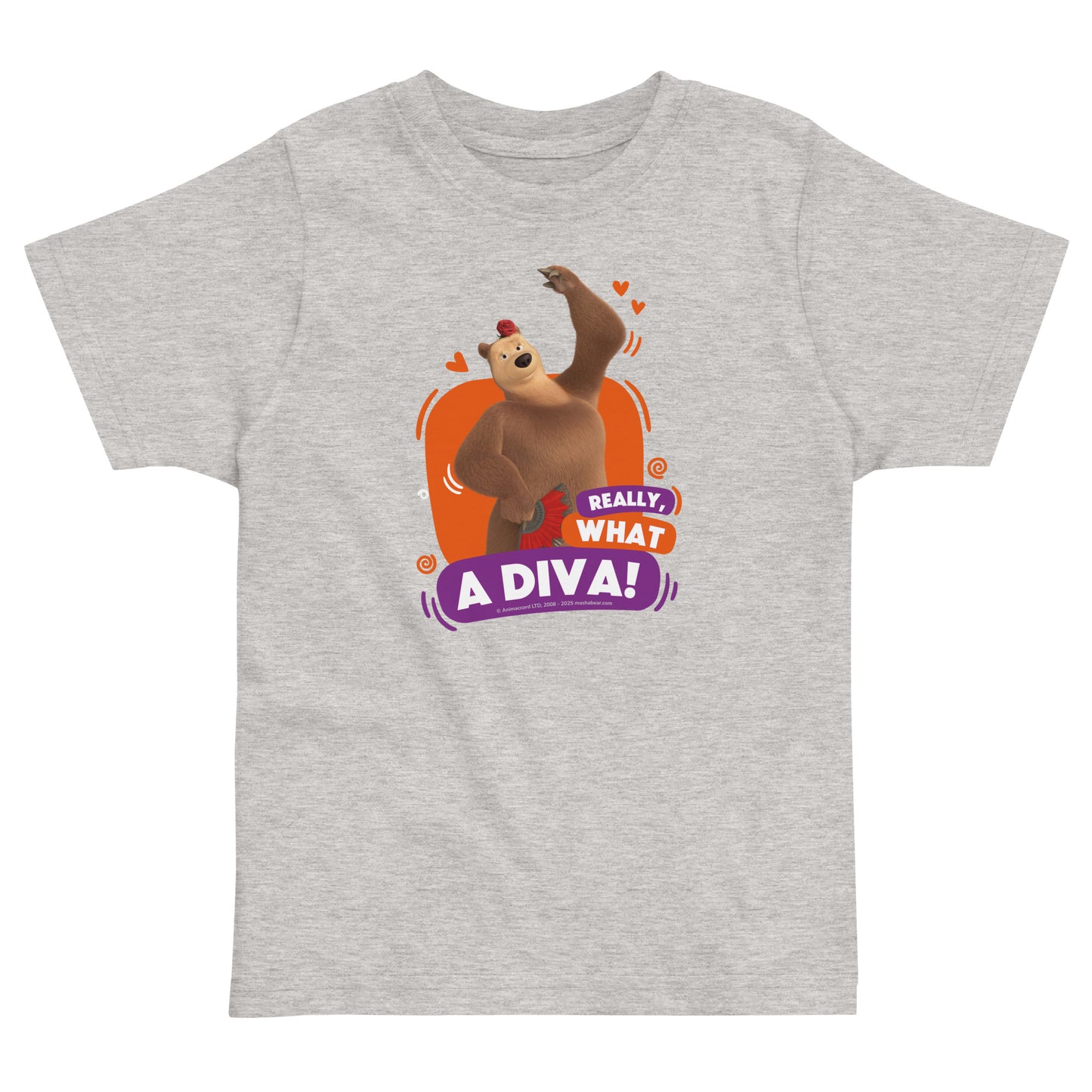 Masha and the Bear Friends Toddler Jersey What a Diva T-shirt Heather