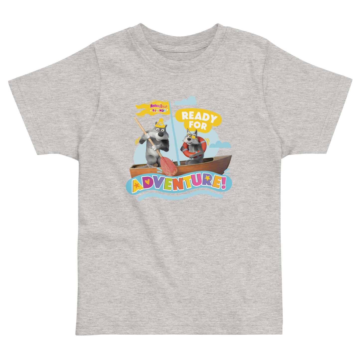 Masha and the Bear Friends Toddler Jersey Ready For Adventure #2 T-shirt Heather