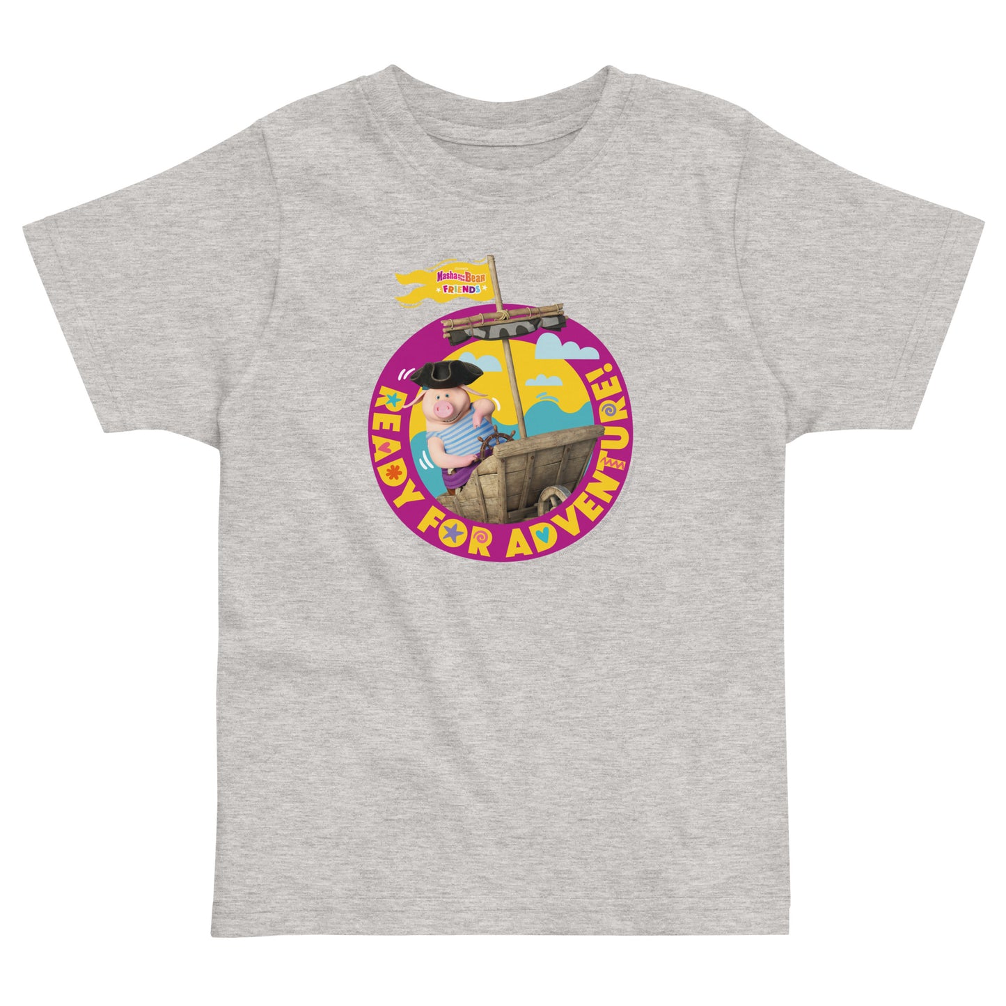 Masha and the Bear Friends Toddler Jersey Ready For Adventure #1 T-shirt Heather