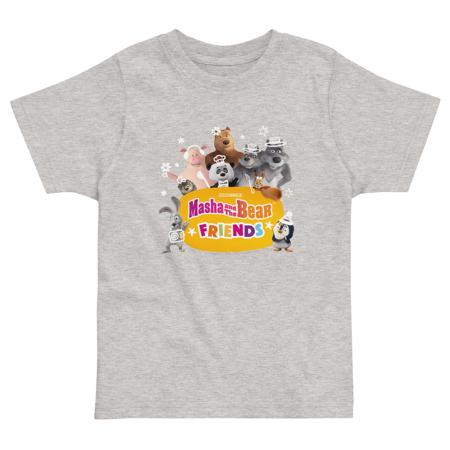 Masha and The Bear Friends Toddler Jersey T-shirt Heather