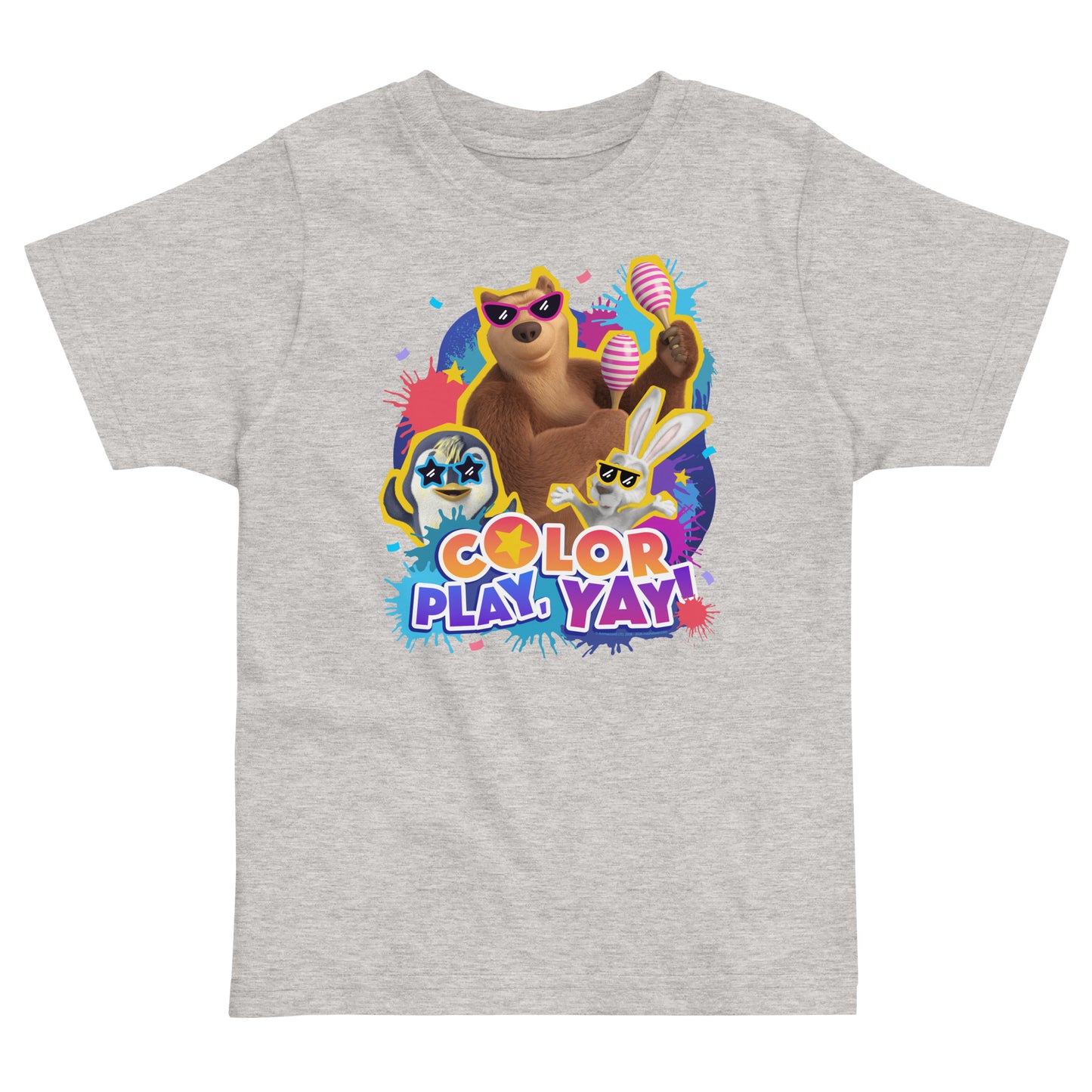 Masha and the Bear Friends Color Splash Toddler jersey t-shirt Heather T-SHIRT