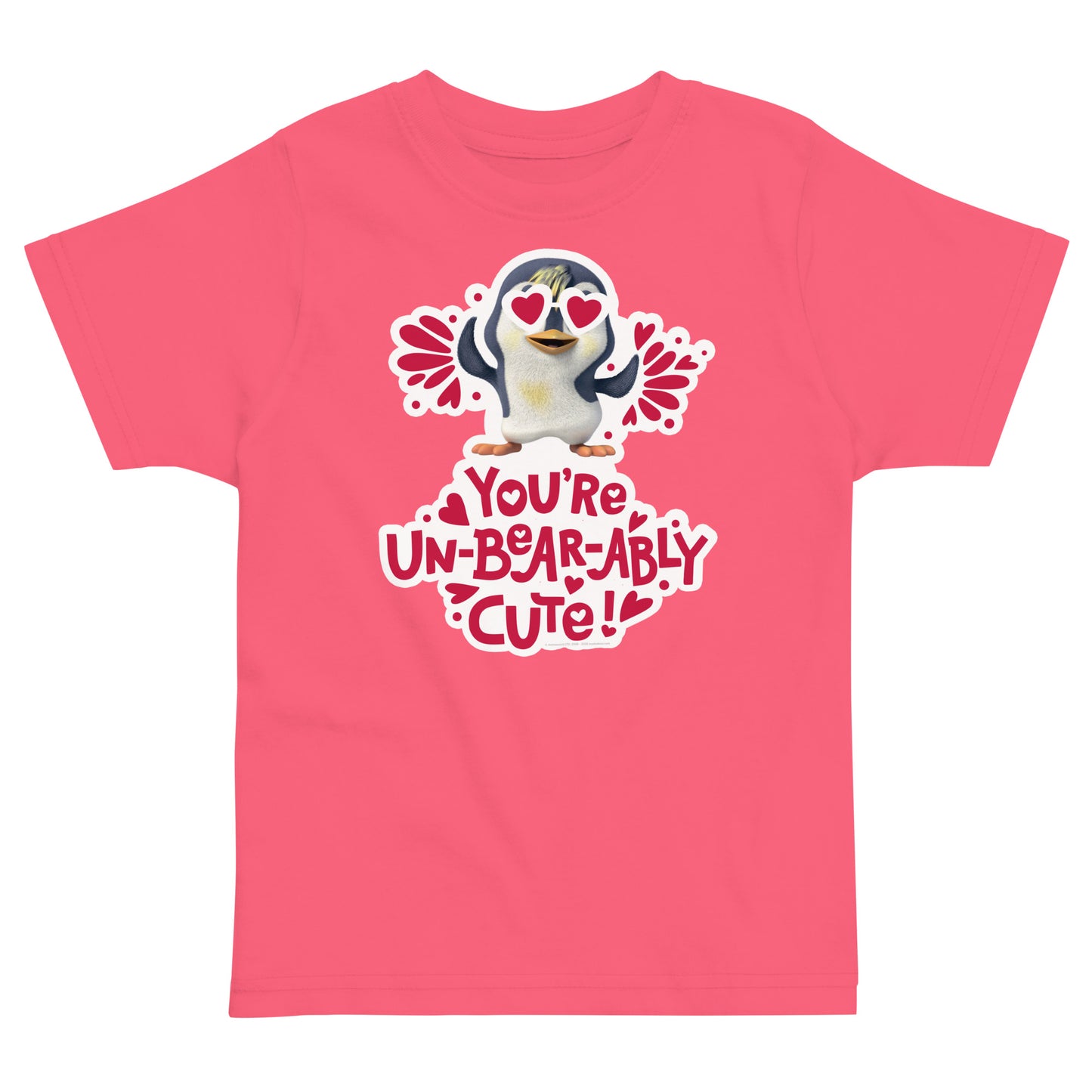 Masha and the Bear Friends Love Day Toddler jersey t-shirt Hot Pink T-SHIRT