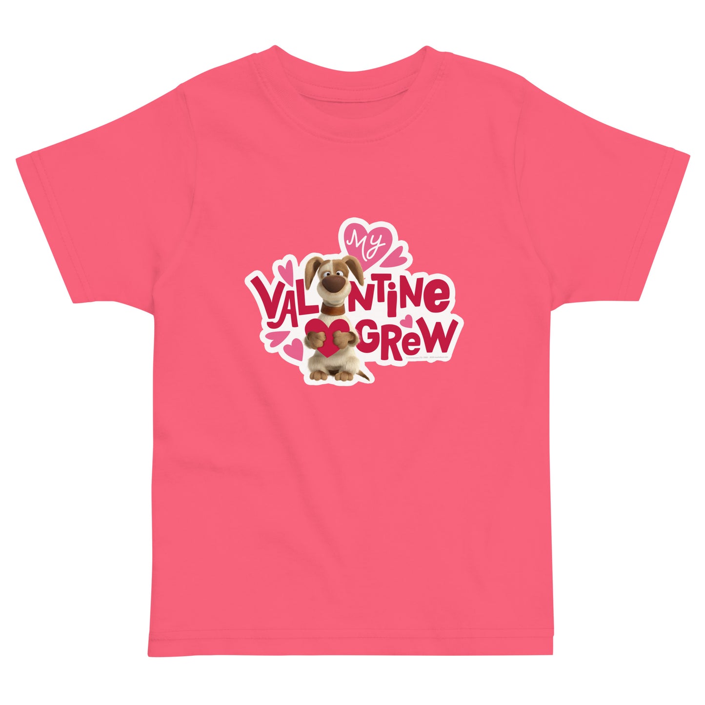 Masha and the Bear Friends Love Day Toddler jersey t-shirt Hot Pink T-SHIRT