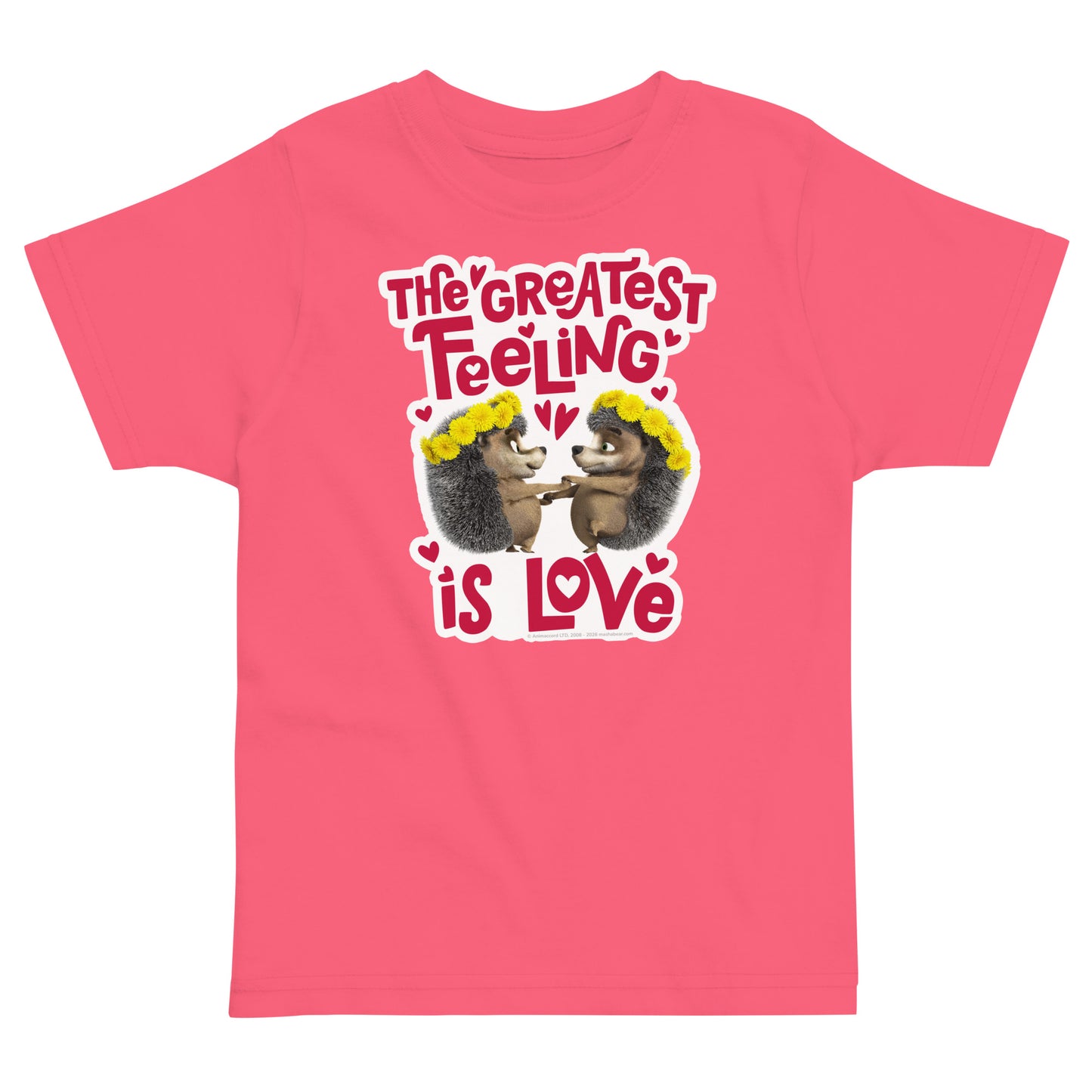 Masha and the Bear Friends Love Day Toddler jersey t-shirt Hot Pink T-SHIRT
