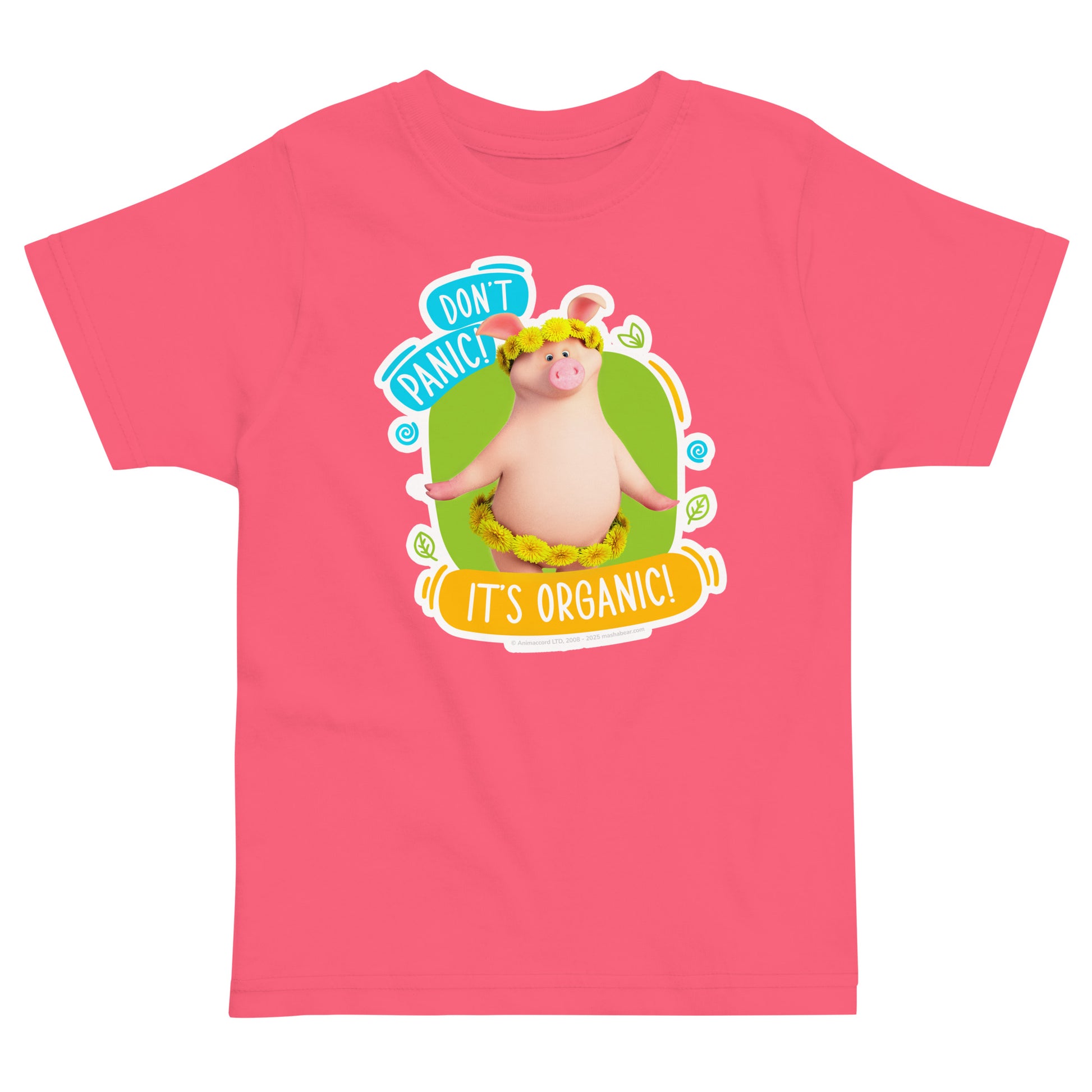 Masha and the Bear Friends Go Green! Toddler jersey t-shirt Hot Pink T-SHIRT