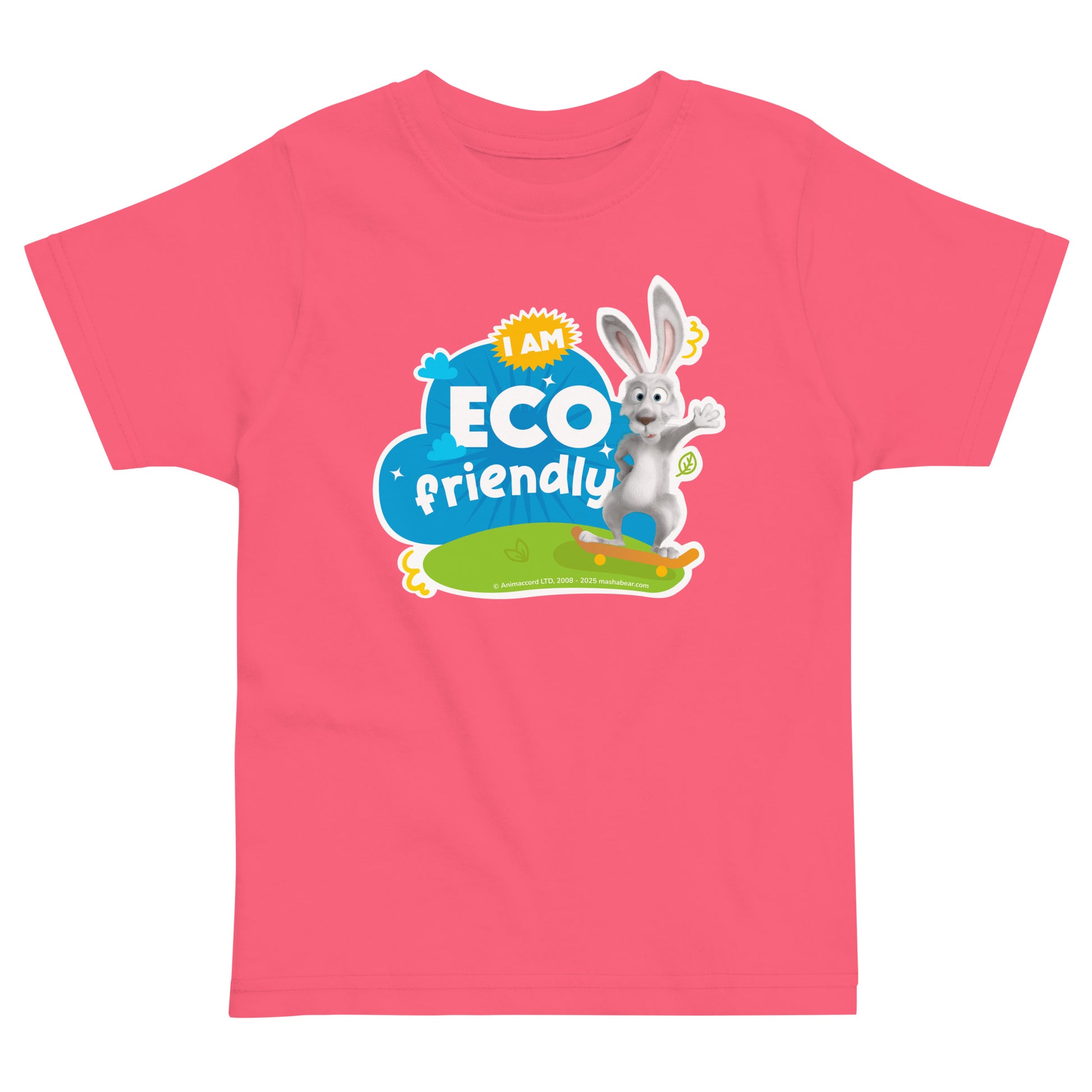 Masha and the Bear Friends Go Green! Toddler jersey t-shirt Hot Pink T-SHIRT