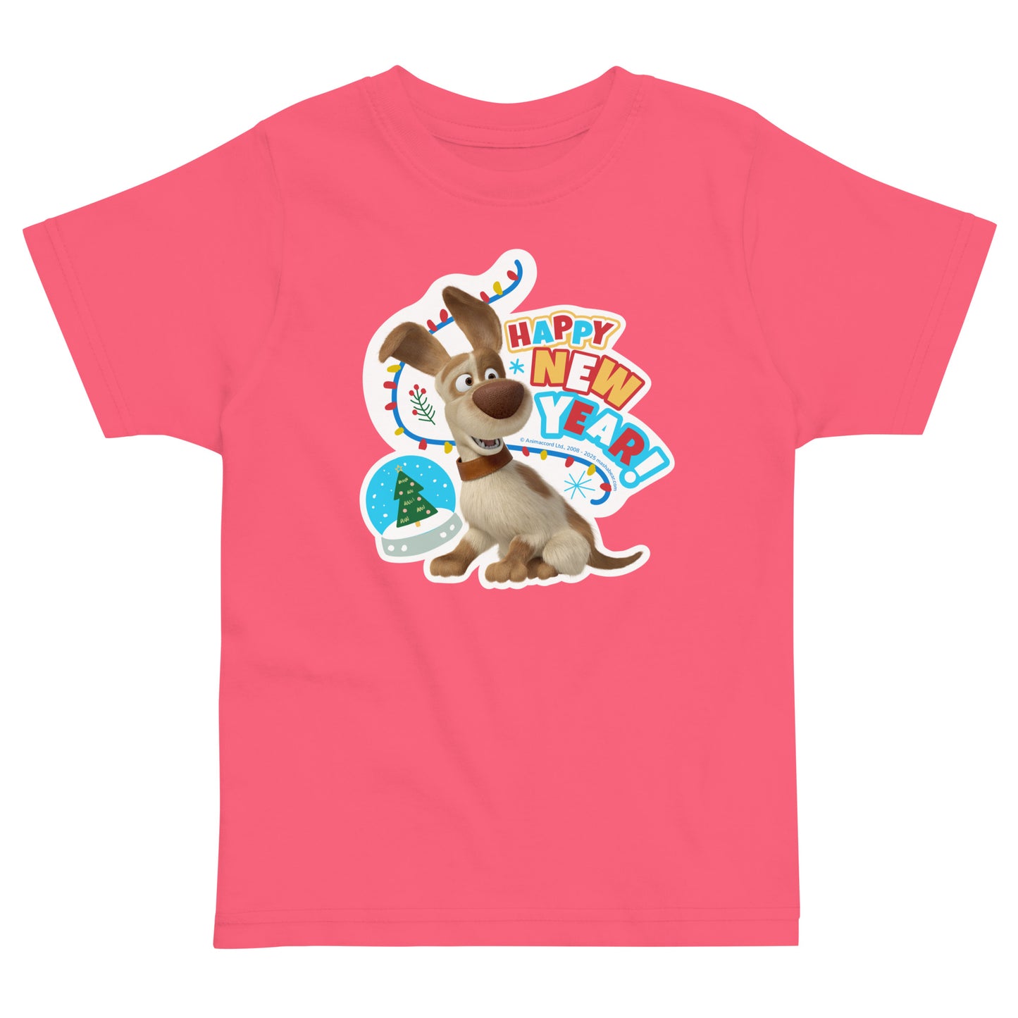 Masha and the Bear Friends Christmas Toddler jersey t-shirt Hot Pink T-SHIRT