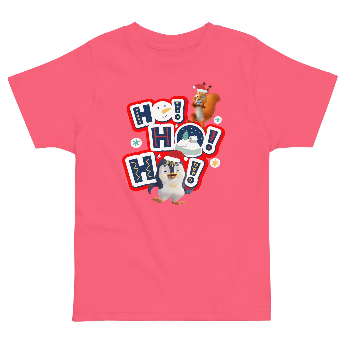 Masha and the Bear Friends Christmas Toddler Jersey T-shirt Hot Pink T-SHIRT
