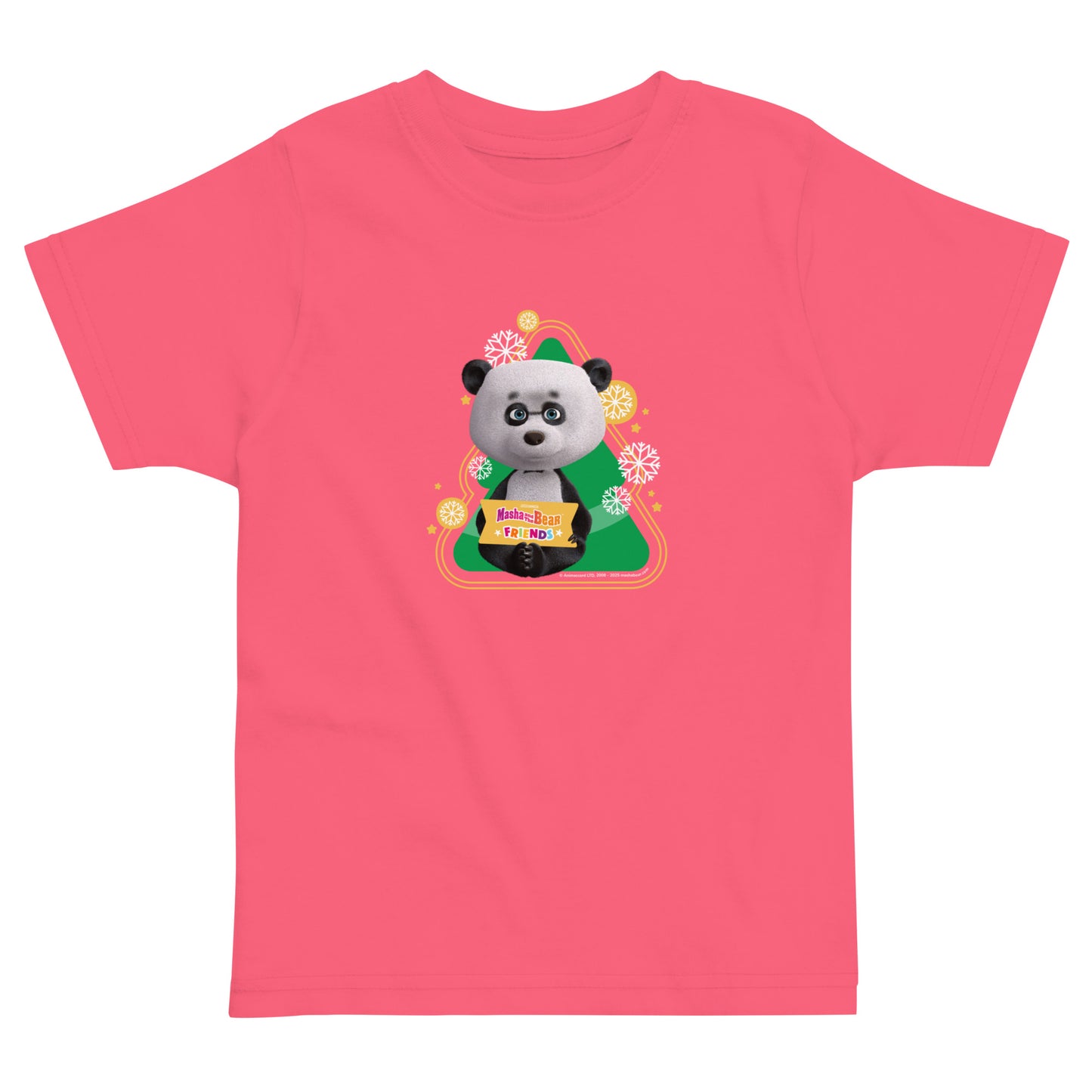 Masha and the Bear Friends Christmas Toddler Jersey T-shirt Hot Pink T-SHIRT