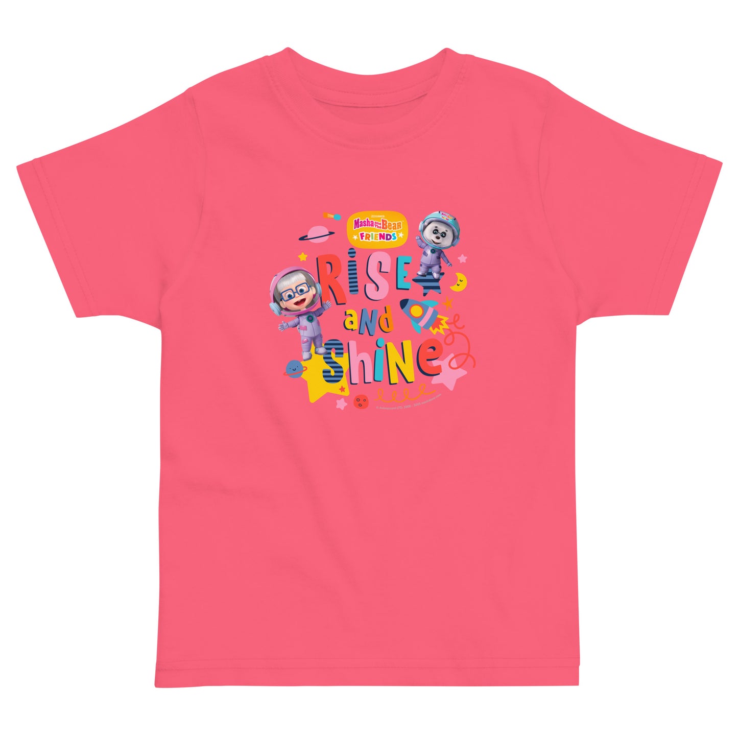 Masha and the Bear Friends Rise and Shine Toddler Jersey T-shirt Hot Pink T-SHIRT