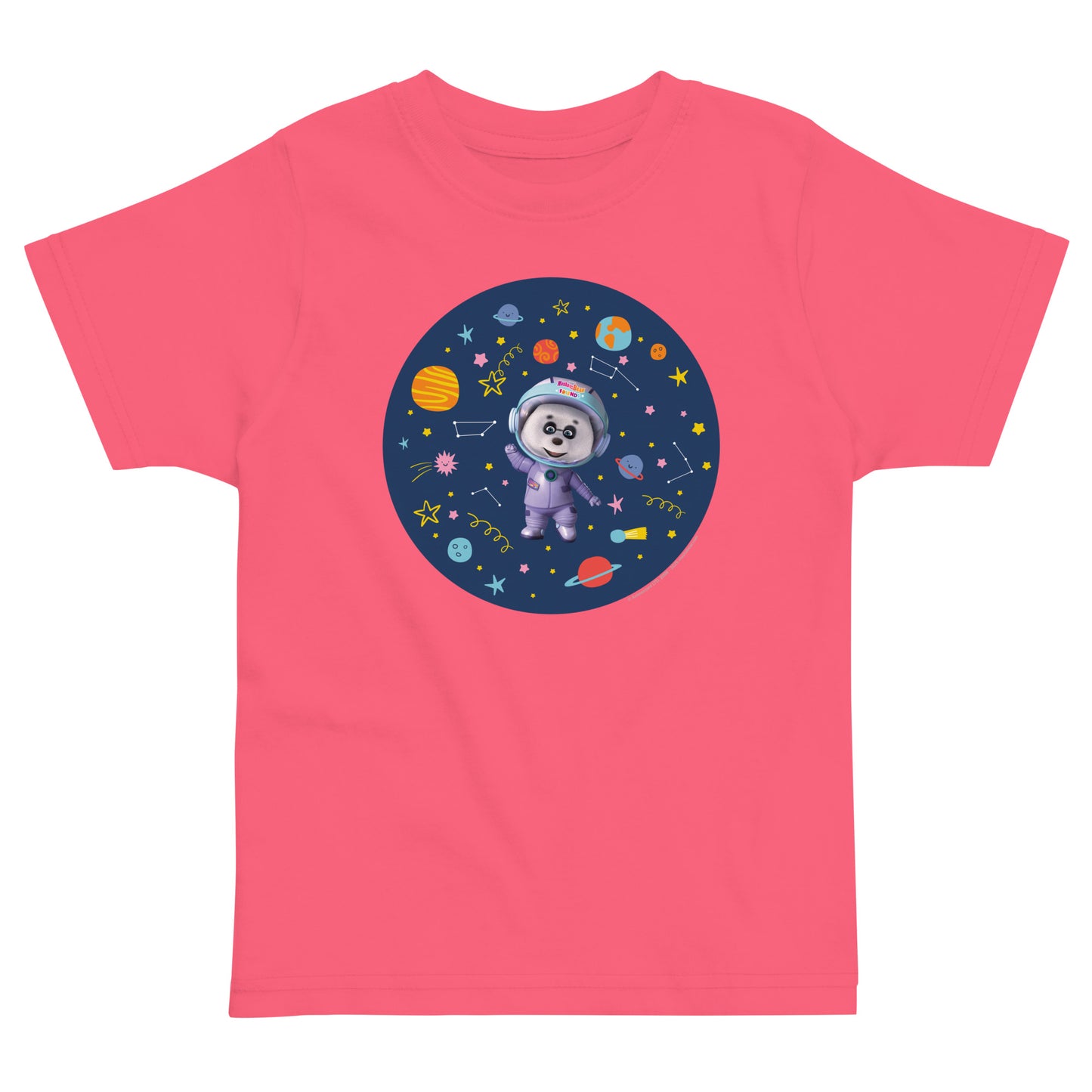 Masha and The Bear Friends Cosmic Toddler Jersey T-shirt Hot Pink T-SHIRT