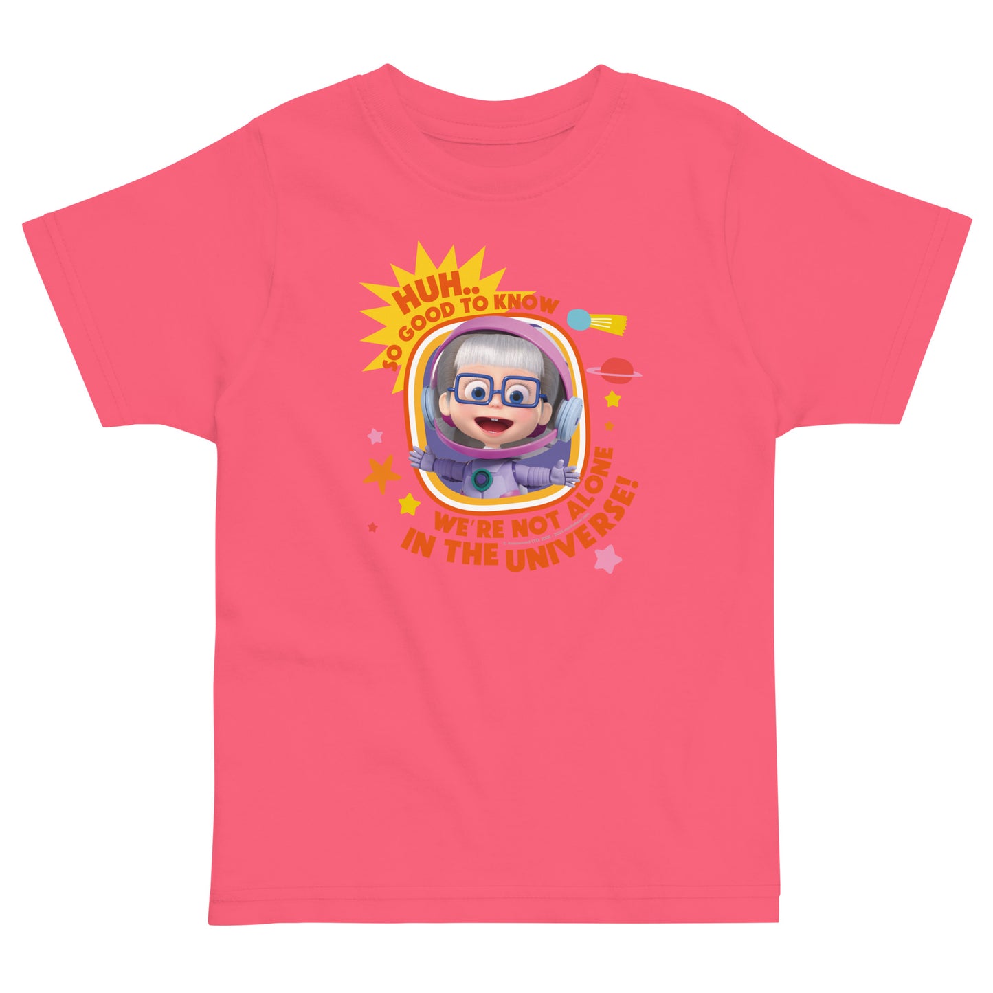 Masha and The Bear Friends Yes, Not Alone #2 Toddler Jersey T-shirt Hot Pink