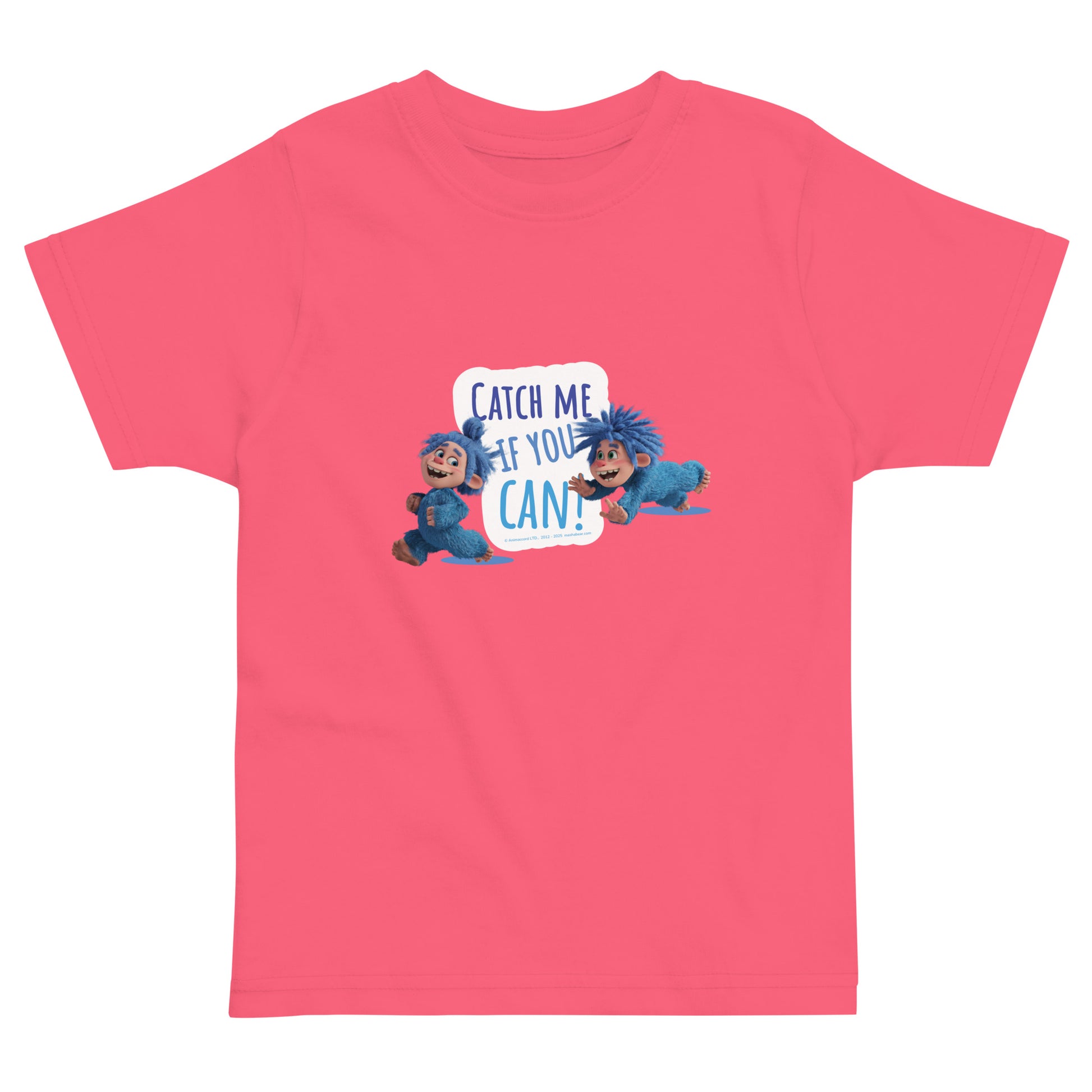 Masha and the Bear Friends Catch Me If You Can! Toddler Jersey T-shirt Hot Pink T-SHIRT