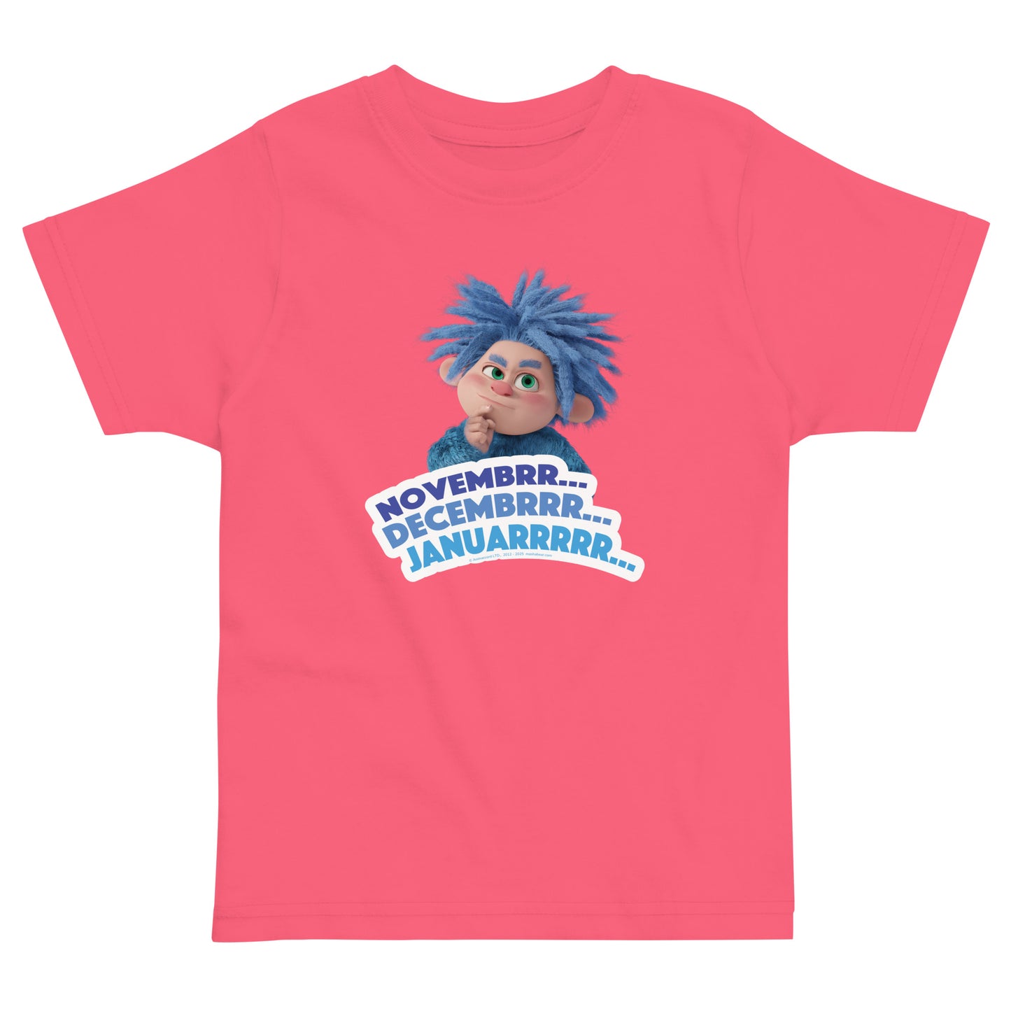 Masha and the Bear Friends What Month Is It Now? Toddler Jersey T-shirt Hot Pink T-SHIRT