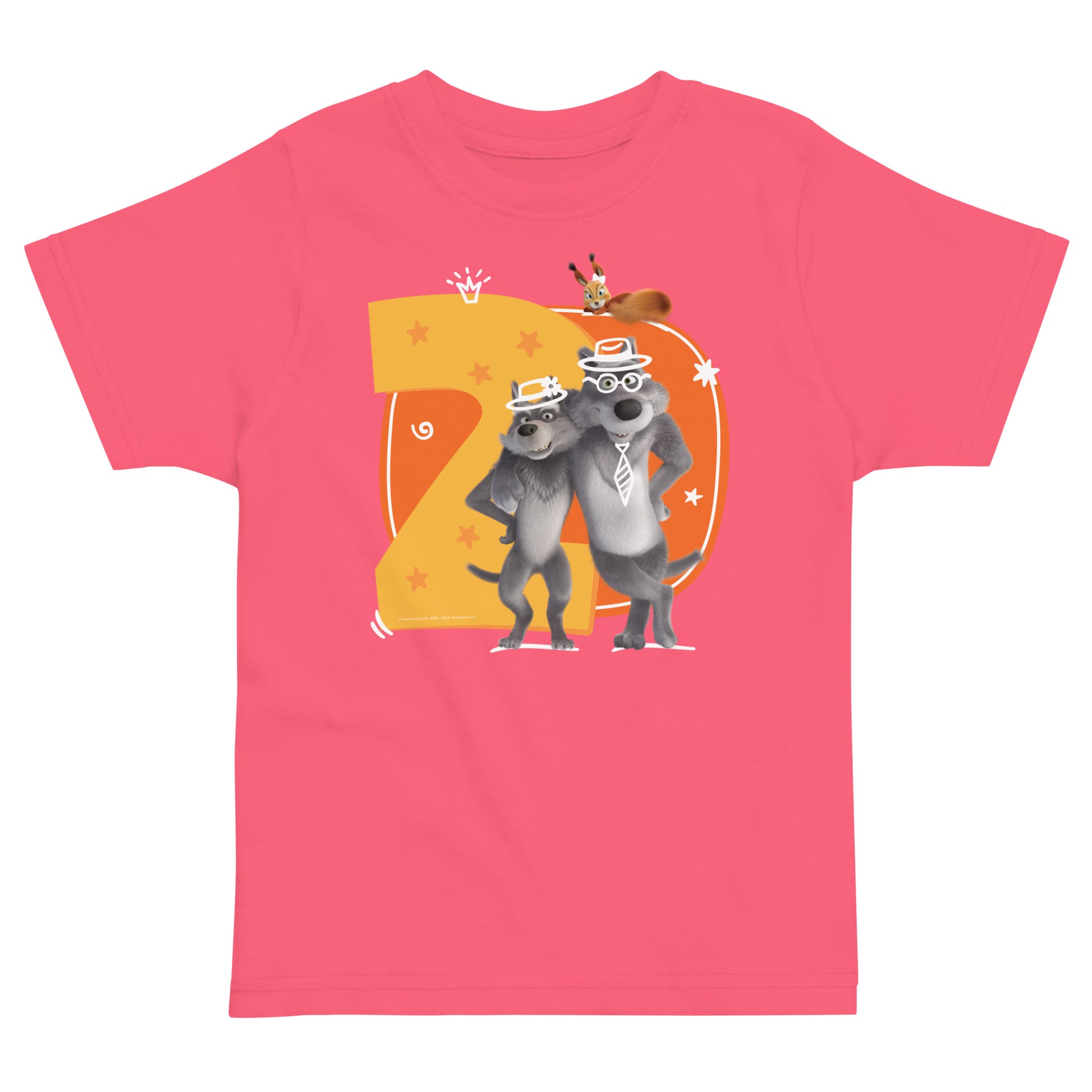 Masha and the Bear Friends Toddler Jersey 2 Years T-shirt Hot Pink