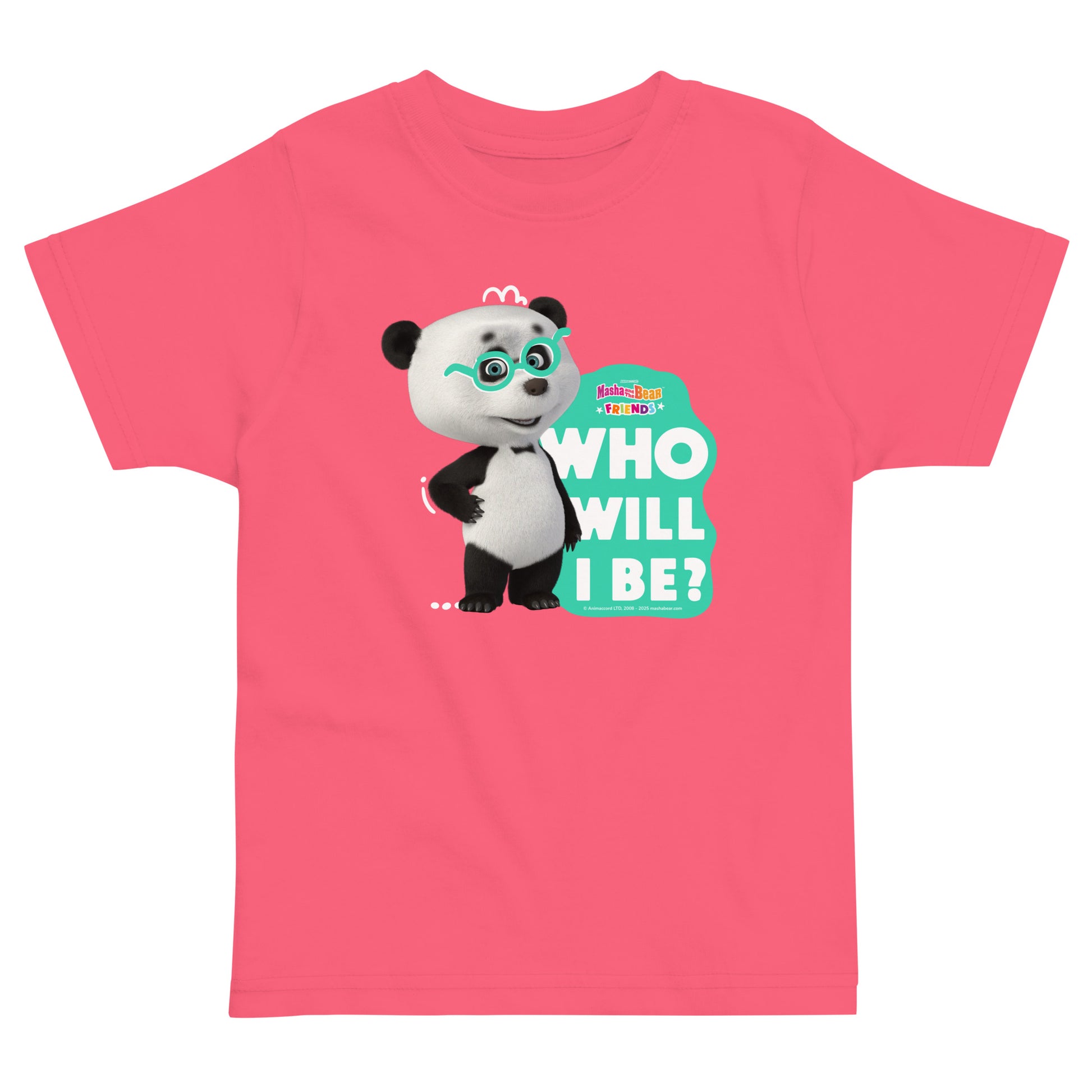Masha and the Bear Friends Toddler Jersey Who Will I be T-shirt Hot Pink