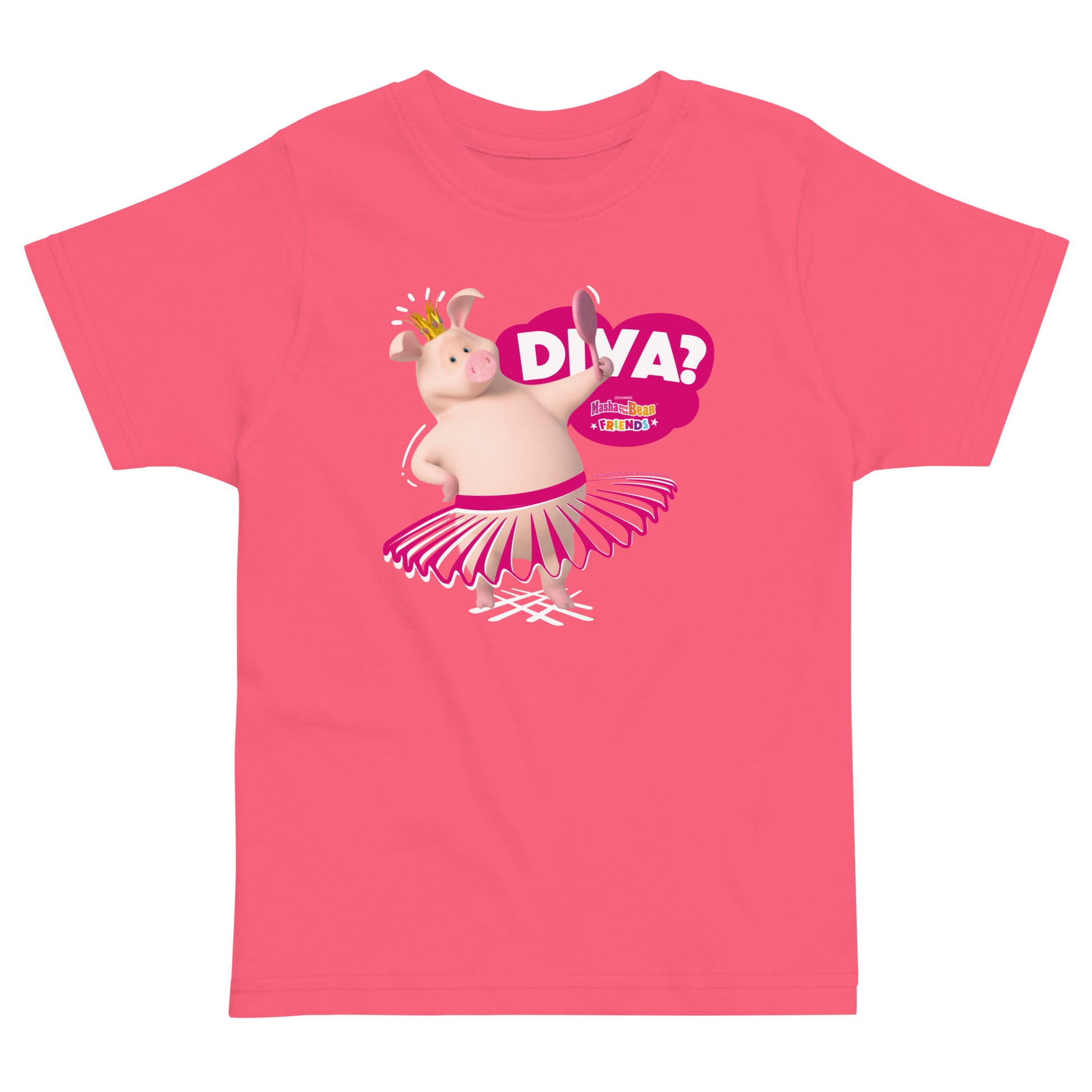 Masha and the Bear Friends Toddler Jersey Diva? T-shirt Hot Pink