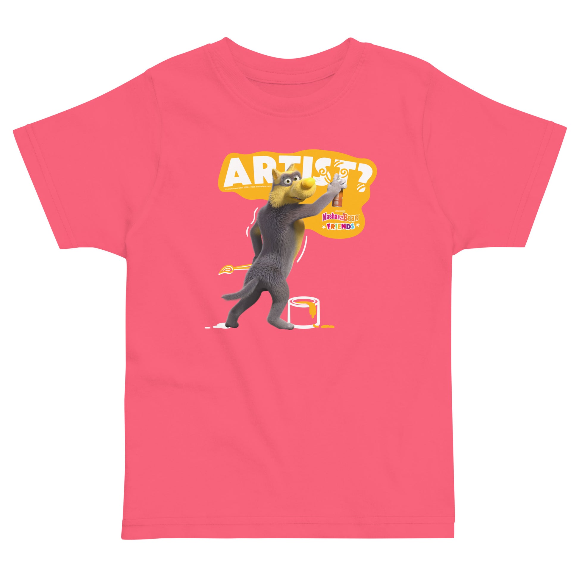 Masha and the Bear Friends Toddler Jersey Artist? T-shirt Hot Pink