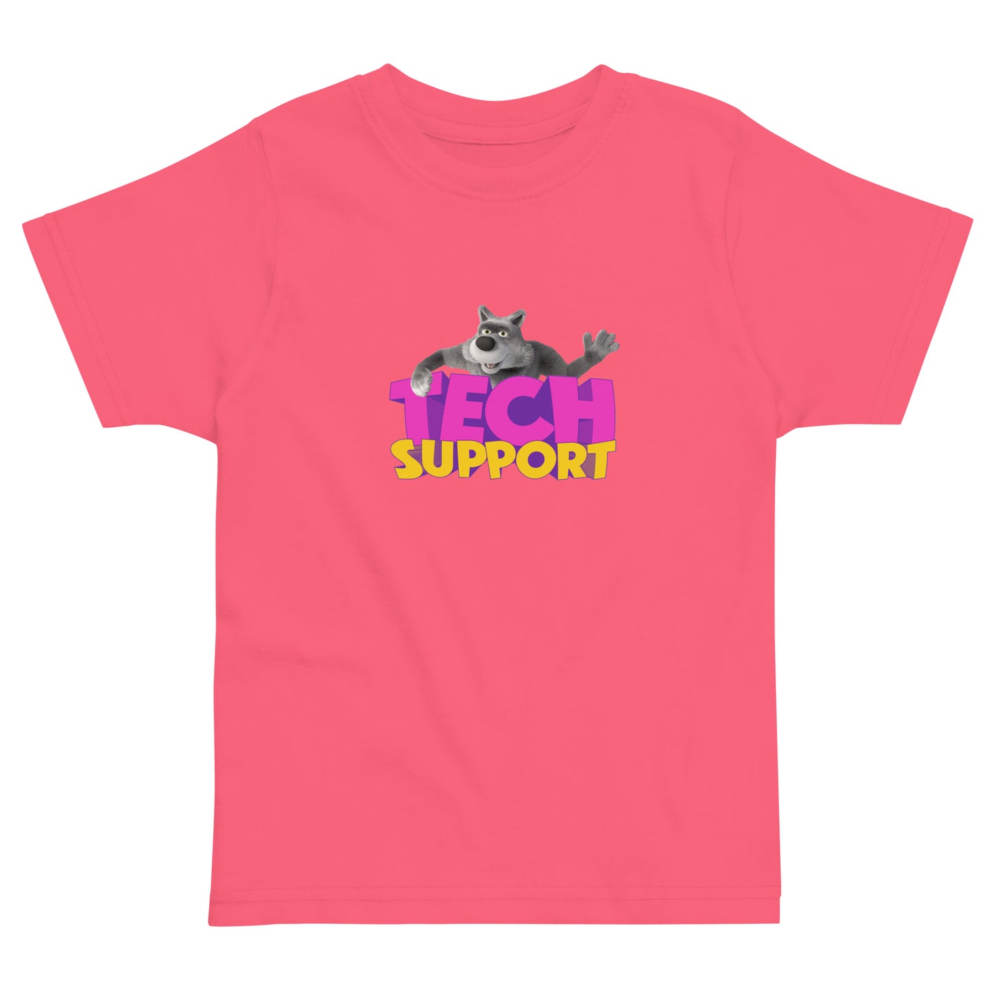 Masha and the Bear Friends Toddler Jersey Tech Support T-shirt Hot Pink