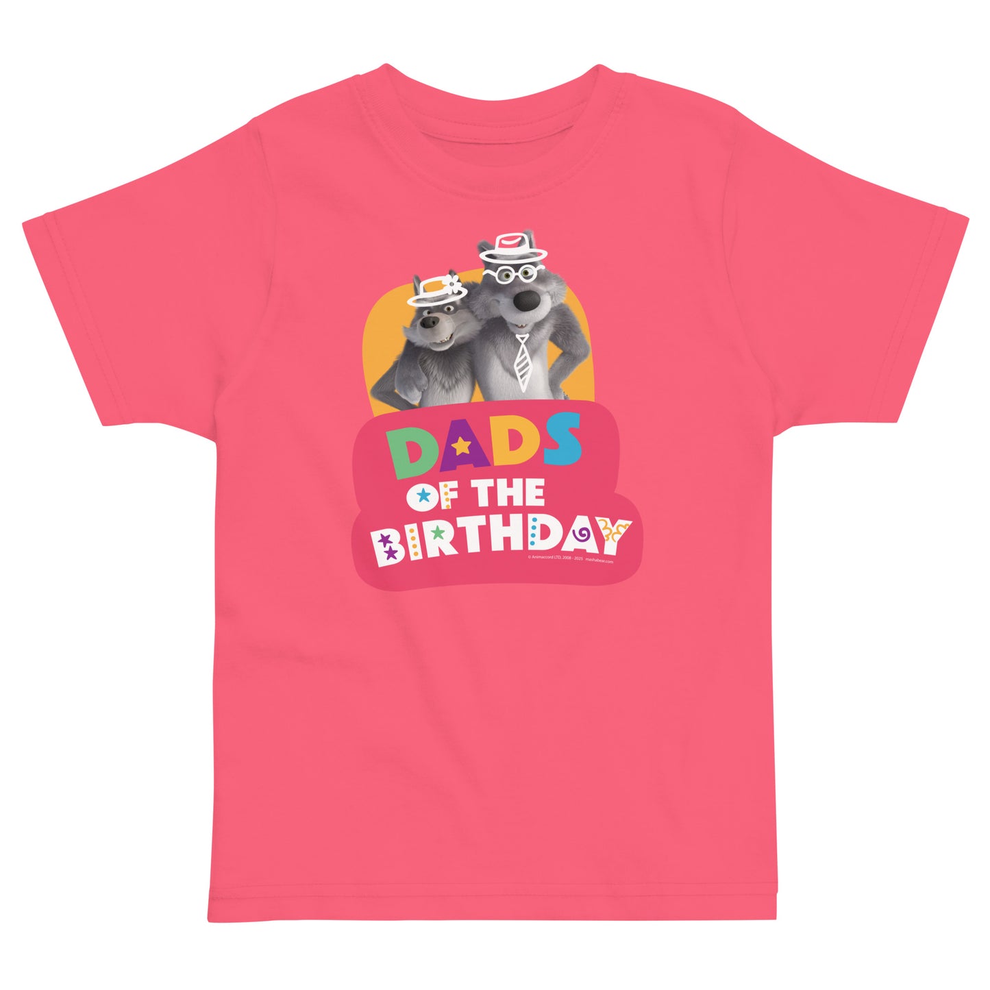Masha and the Bear Friends Toddler Jersey Birthday #1 T-shirt Hot Pink