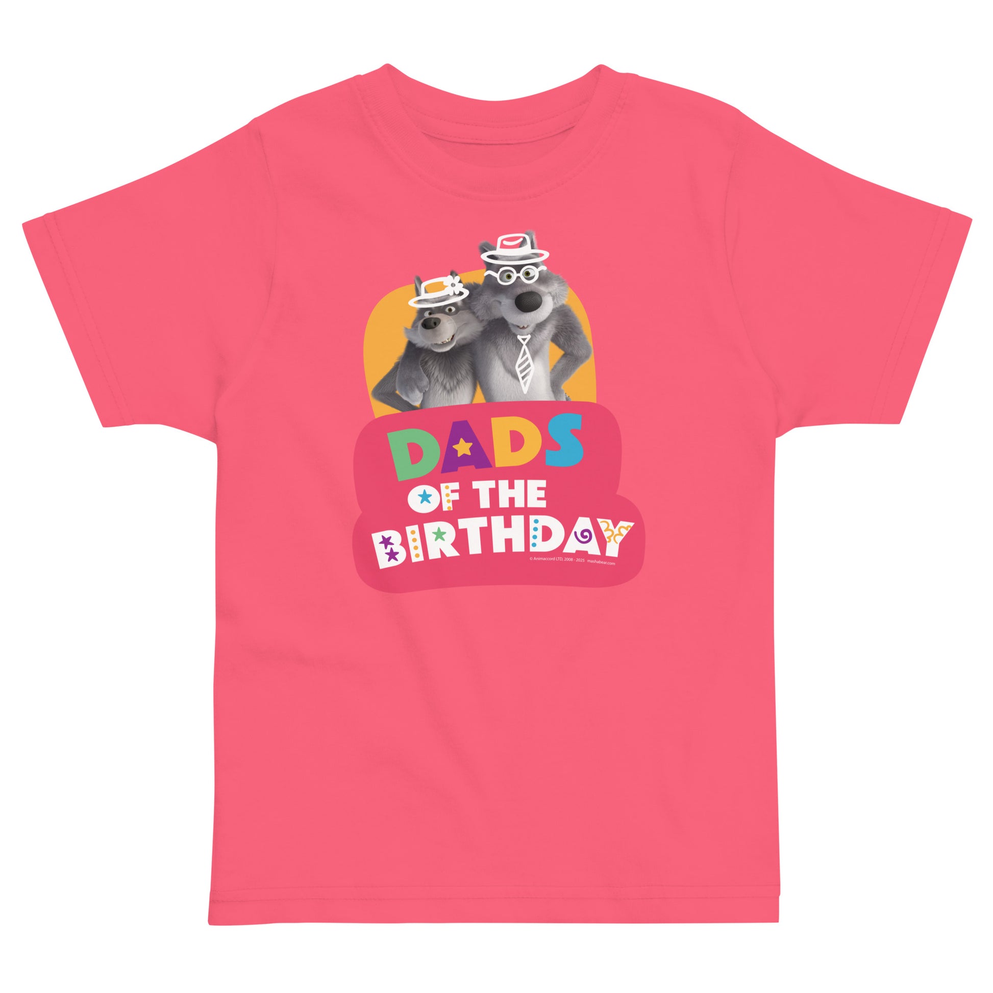 Masha and the Bear Friends Toddler Jersey Birthday #1 T-shirt Hot Pink