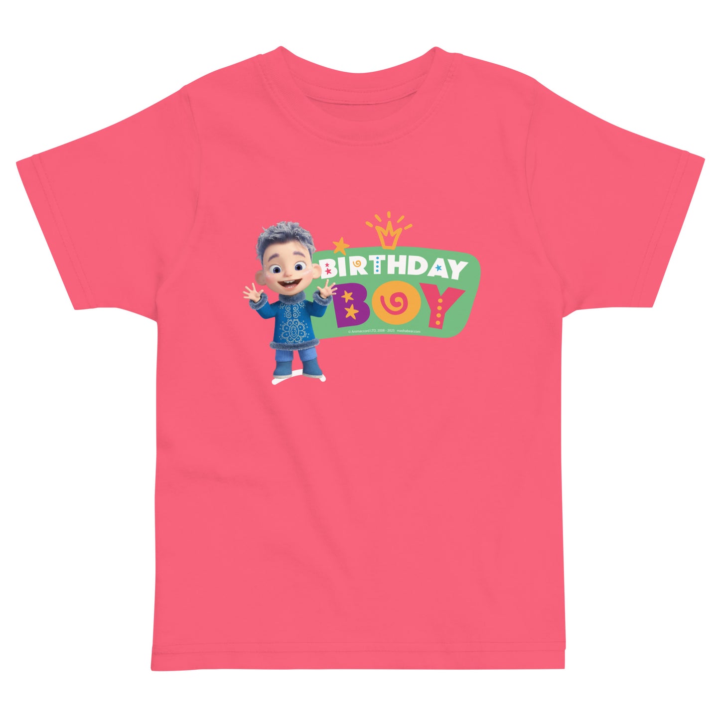 Masha and the Bear Friends Toddler Jersey Birthday #5 T-shirt Hot Pink