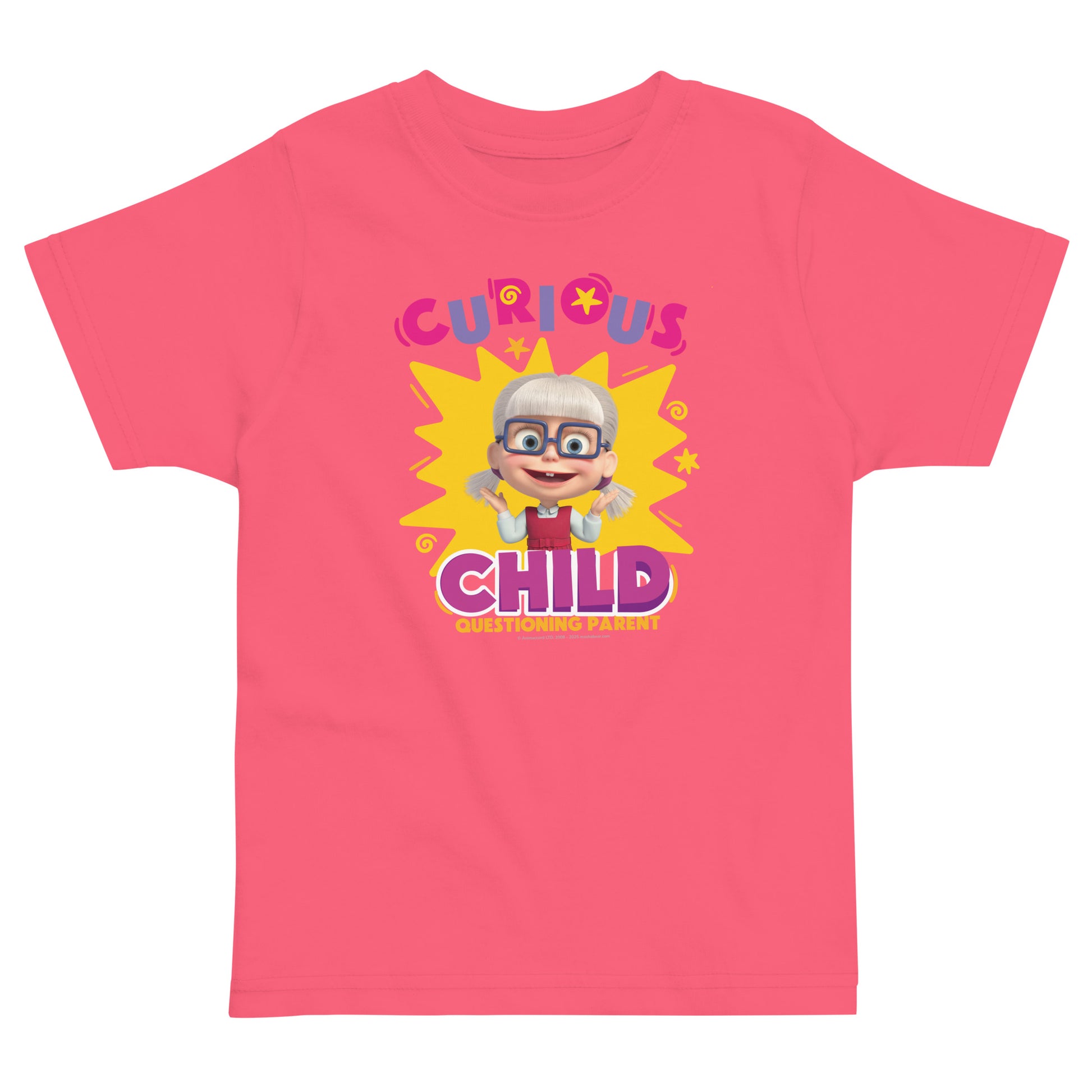 Masha and the Bear Friends Toddler Jersey Curious Child T-shirt Hot Pink