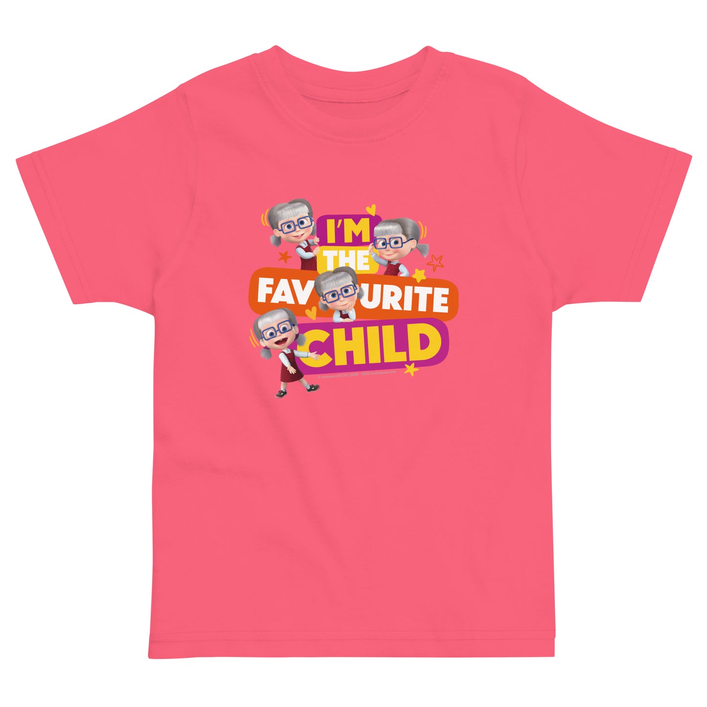 Masha and the Bear Friends Toddler Jersey Favourite Child T-shirt Hot Pink