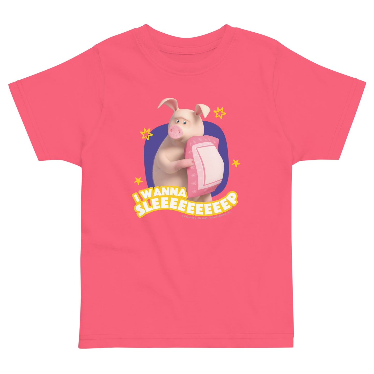 Masha and the Bear Friends Toddler Jersey Wanna Sleep T-shirt Hot Pink