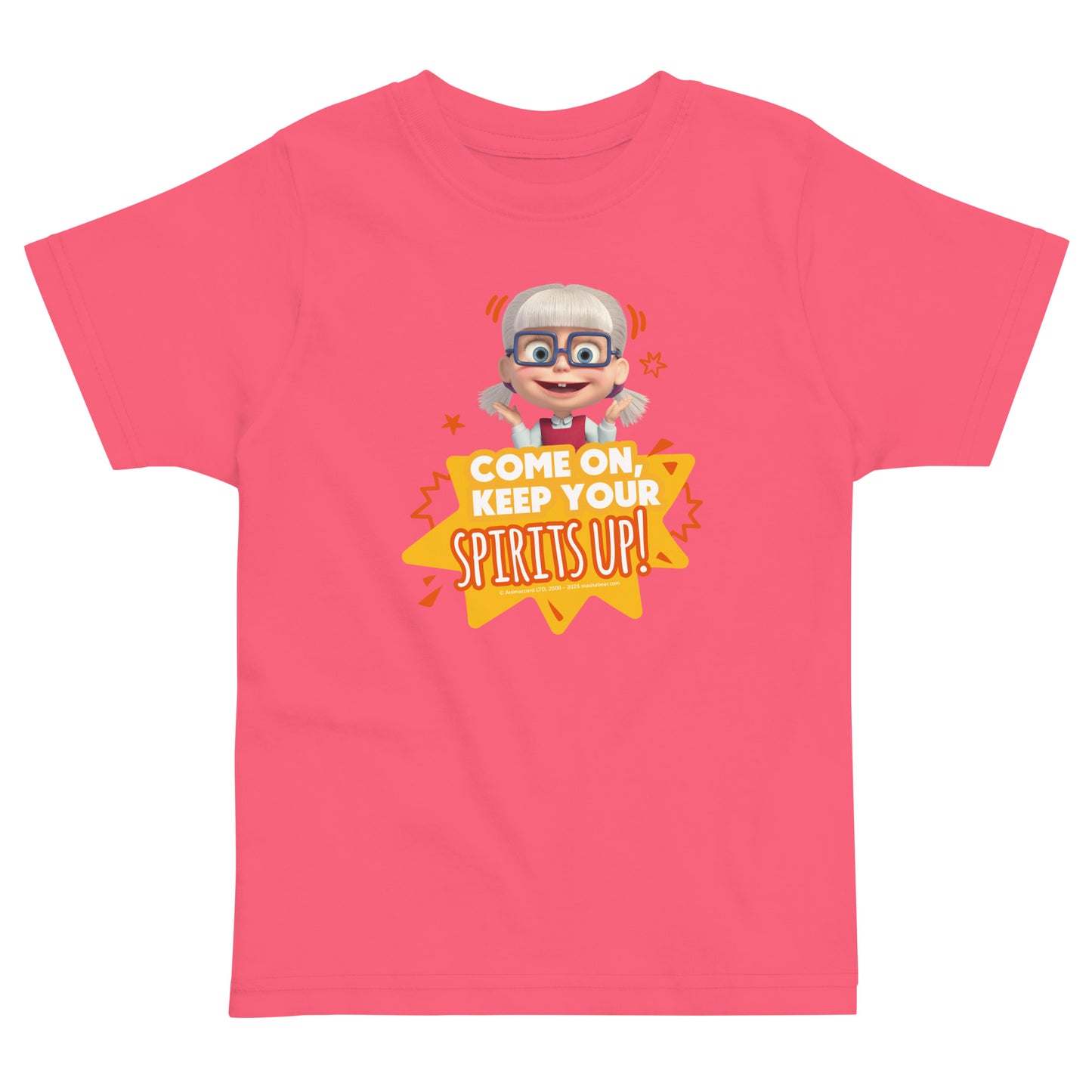 Masha and the Bear Friends Toddler Jersey Spirits Up! T-shirt Hot Pink