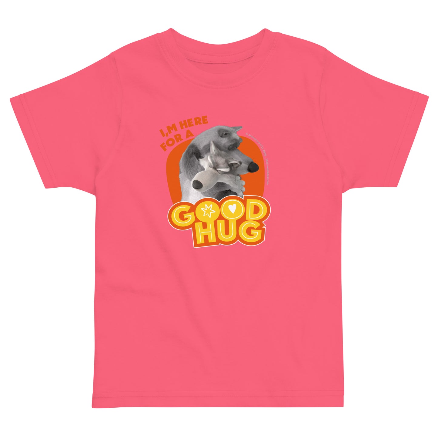 Masha and the Bear Friends Toddler Jersey Good Hug #2 T-shirt Hot Pink