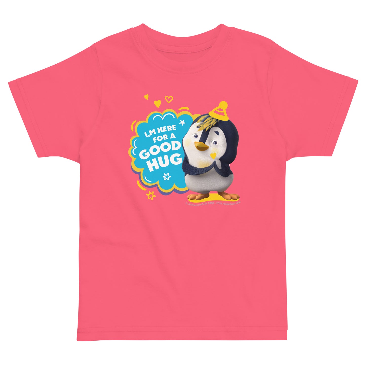Masha and the Bear Friends Toddler Jersey Good Hug T-shirt Hot Pink