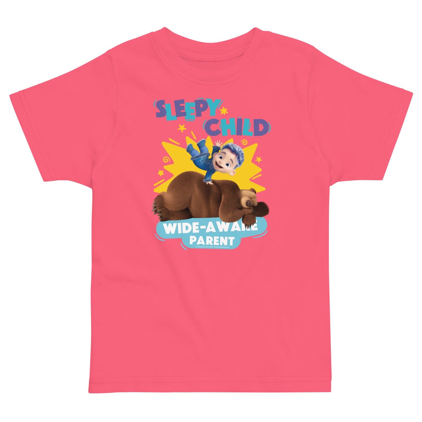 Masha and the Bear Friends Toddler Jersey Sleepy Child T-shirt Hot Pink