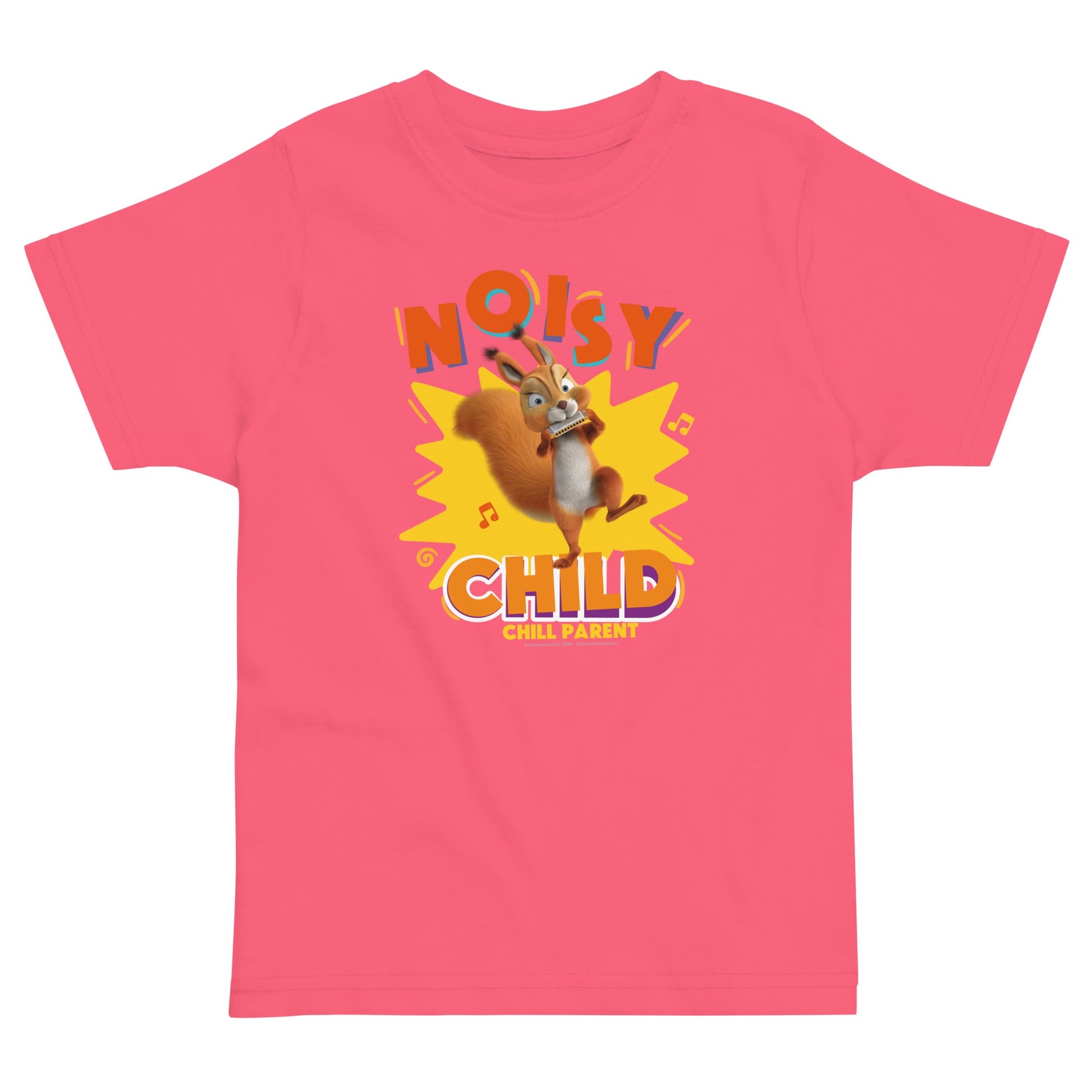 Masha and the Bear Friends Toddler Jersey Noisy Child T-shirt Hot Pink