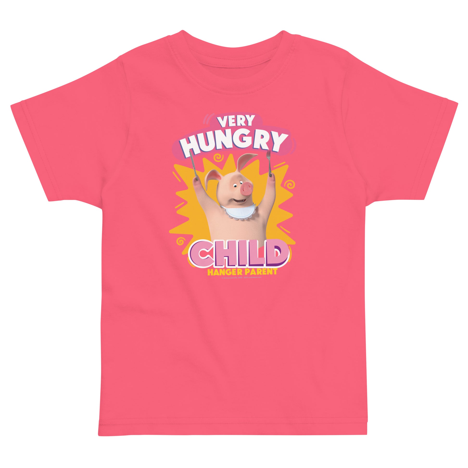 Masha and the Bear Friends Toddler Jersey Hungry Child T-shirt Hot Pink