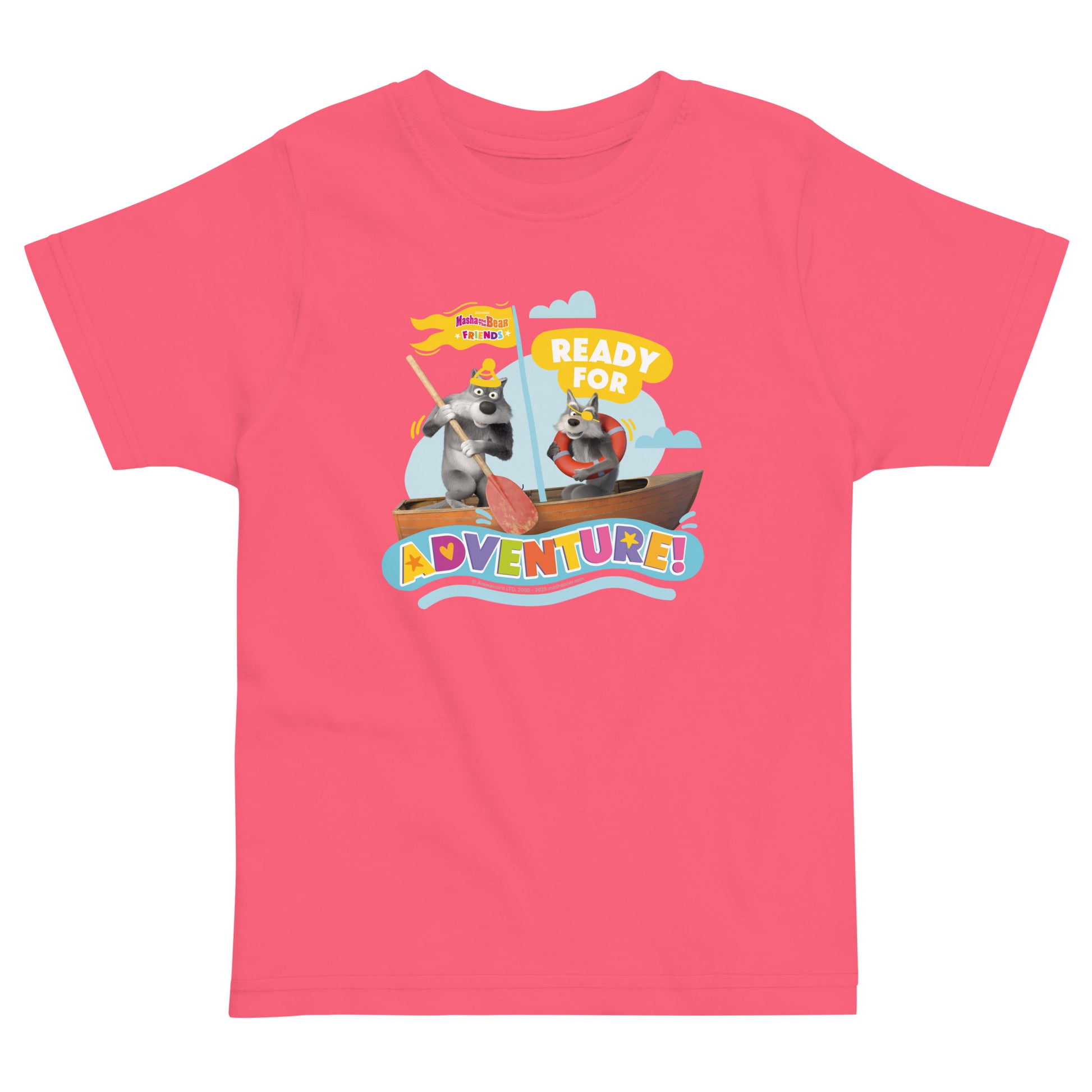 Masha and the Bear Friends Toddler Jersey Ready For Adventure #2 T-shirt Hot Pink