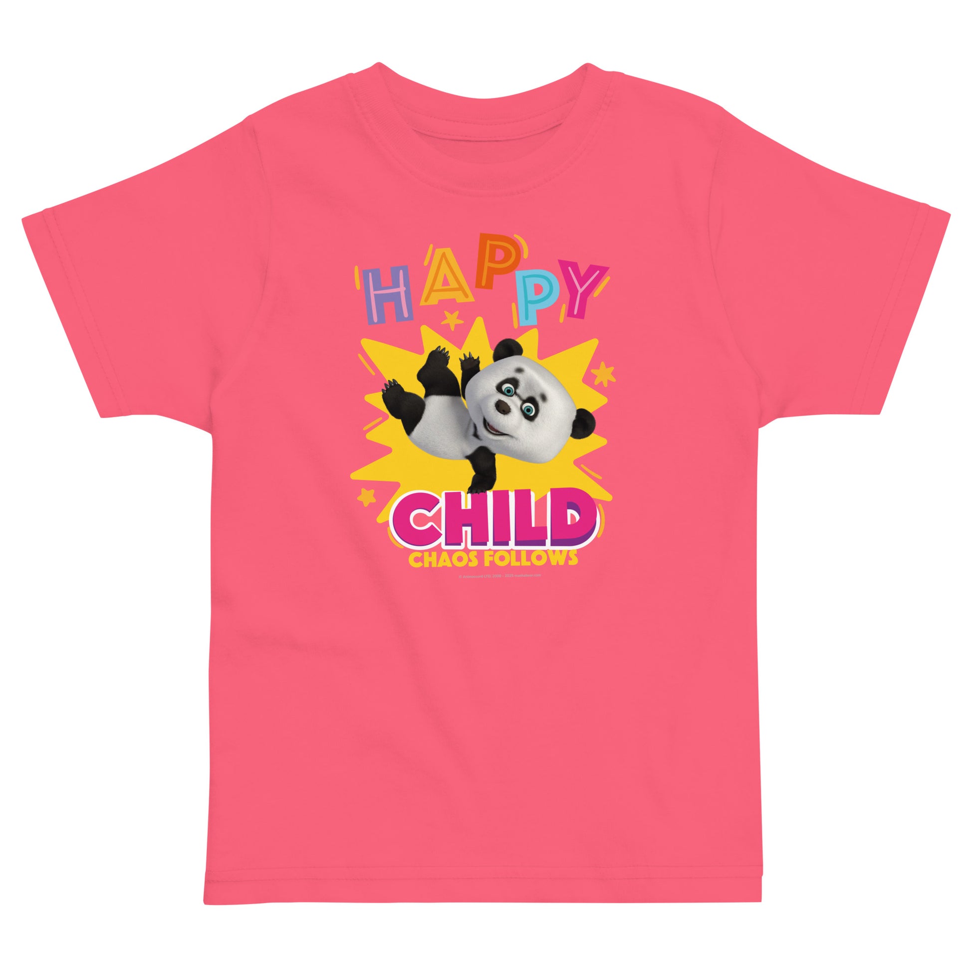 Masha and the Bear Friends Toddler Jersey Happy Child #1 T-shirt Hot Pink